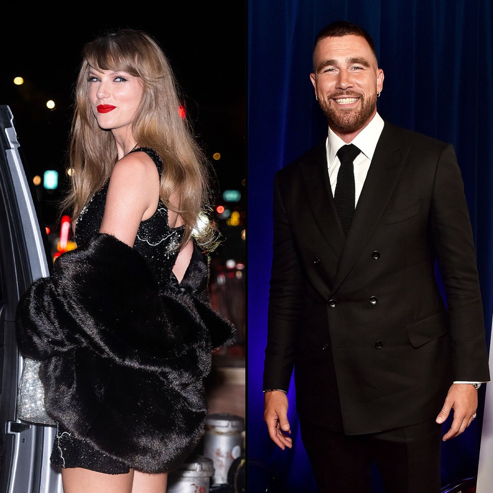 Taylor Swift Adorably Wears Trav Bracelet at Holiday Party With Travis Kelce