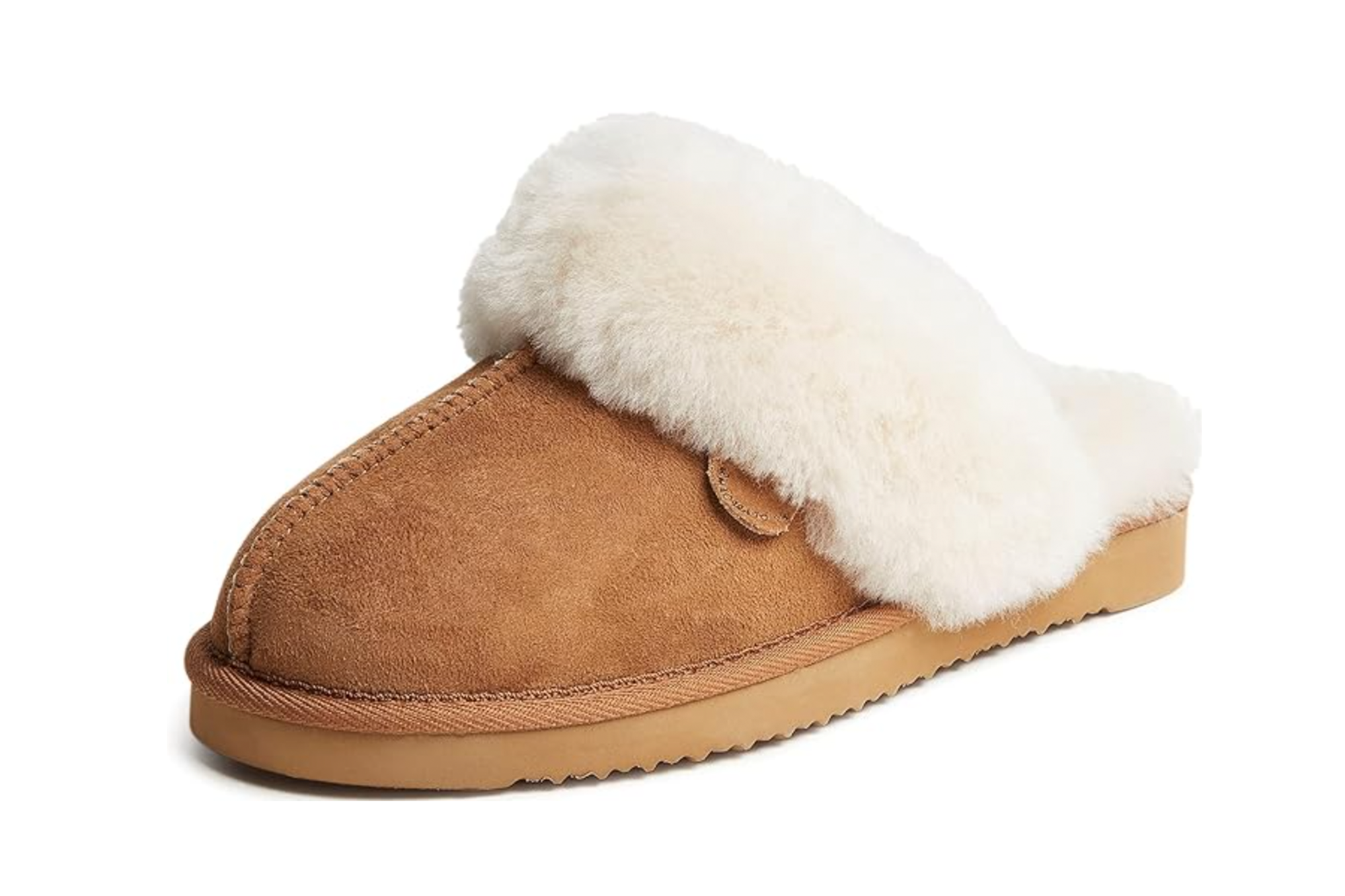 Dearfoams Women's Fireside Sydney Shearling Fur Indoor/Outdoor Scuff Slipper