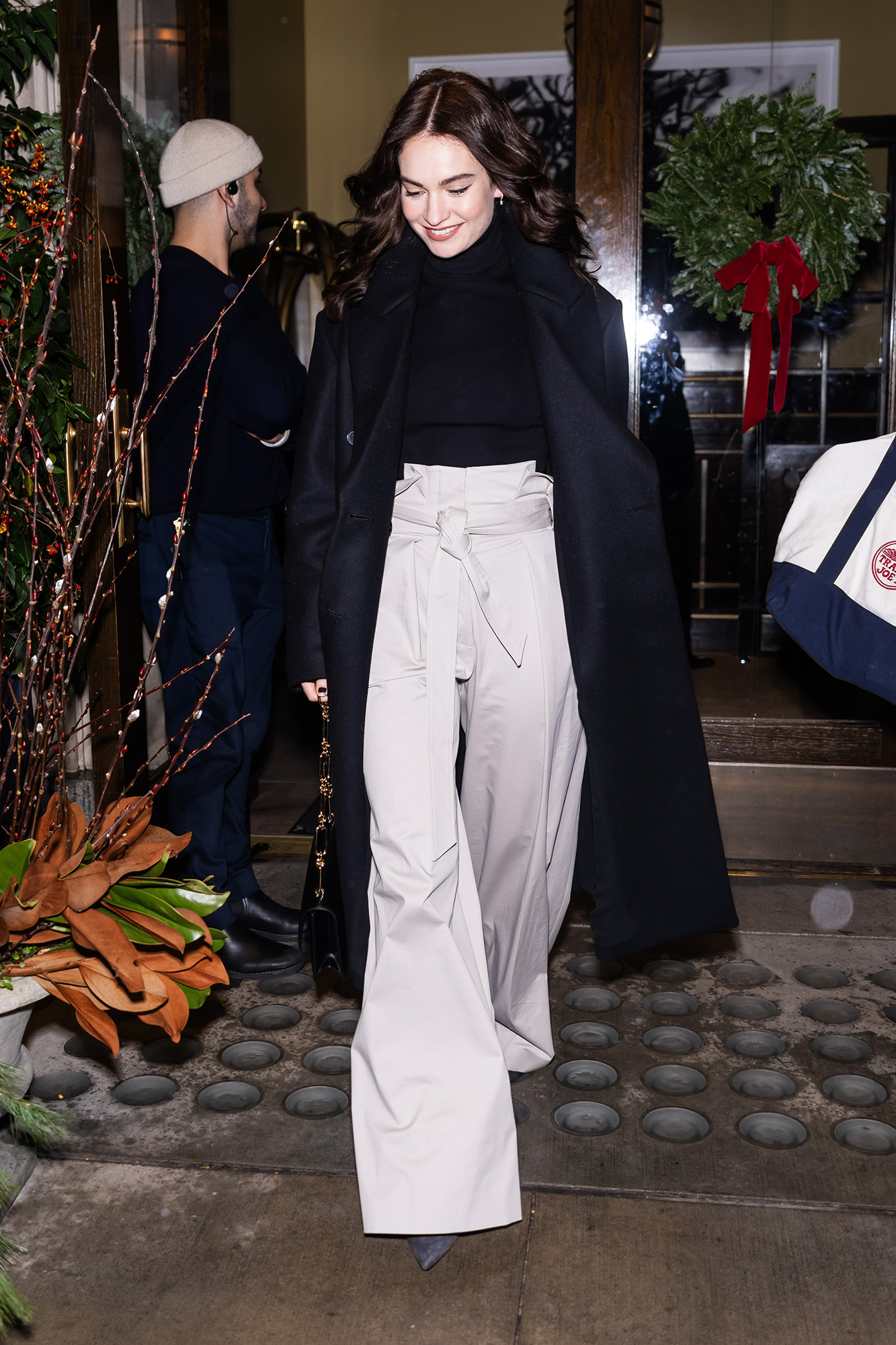 Lily James in the Lower East Side on December 17, 2023.