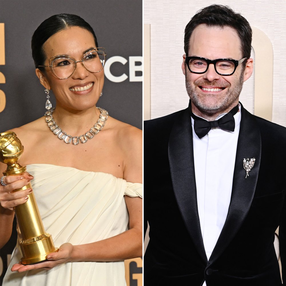 Ali Wong and Bill Hader Share a Kiss at the 2024 Golden Globes After Hitting Red Carpet Separately