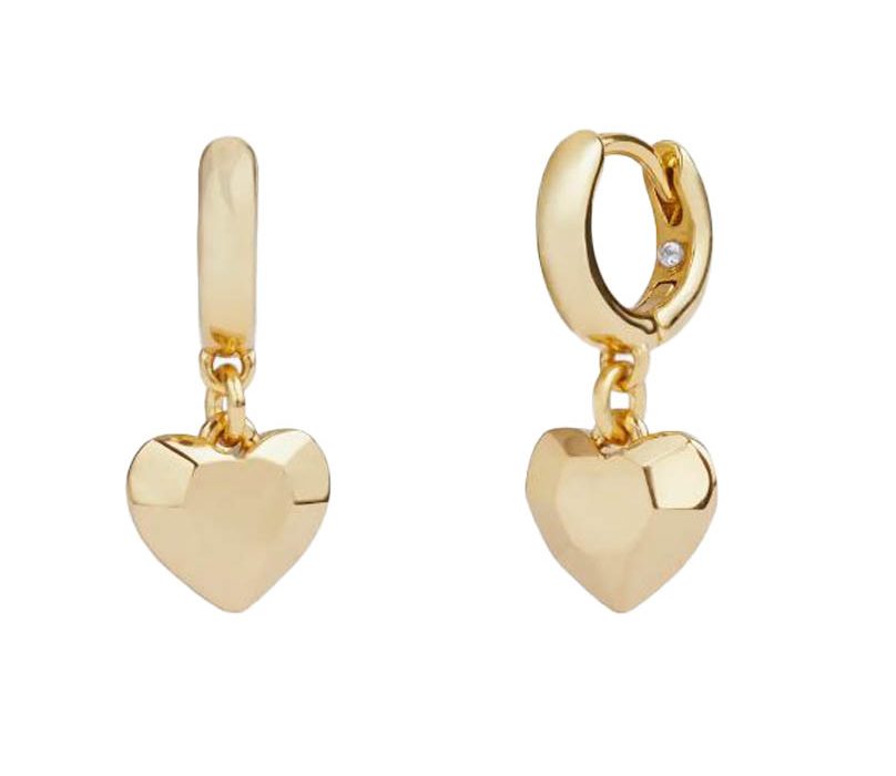 Coach Faceted Heart Huggie Earrings | Birthday Gifts for Women with February Birthdays