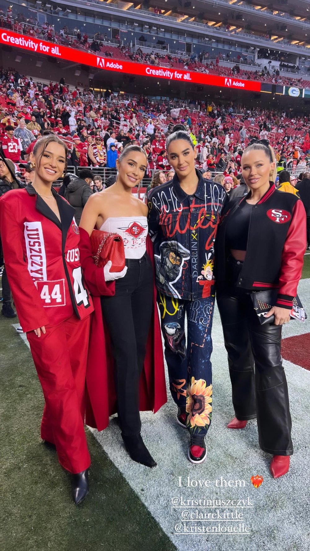 Kristin Juszczyk Worked Her Design Match Again to Create Olivia Culpos 49ers Playoff Top