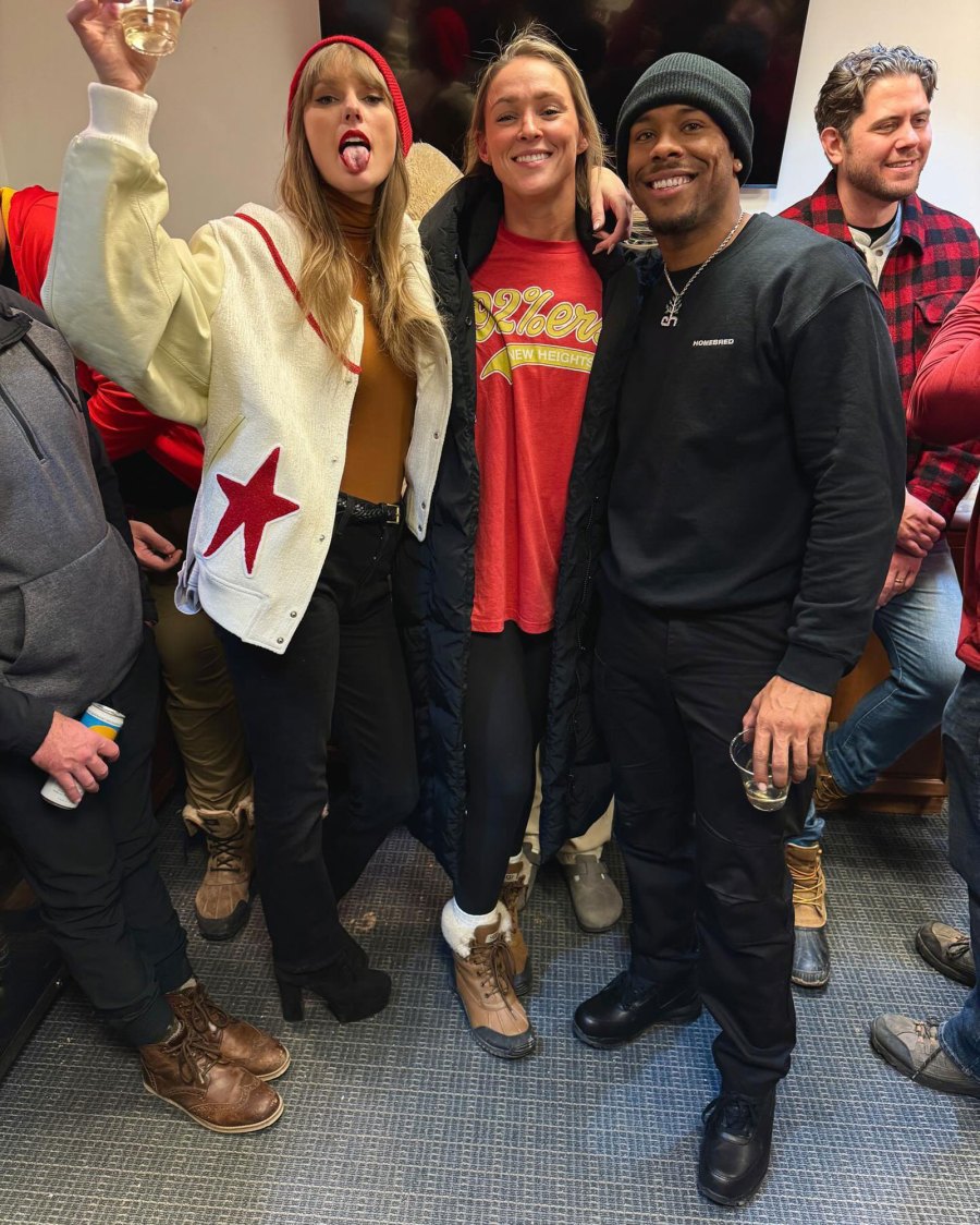 Travis Kelces BFF Aric Jones Celebrates Kansas City Chiefs Win Taylor Swift and Kylie Kelce