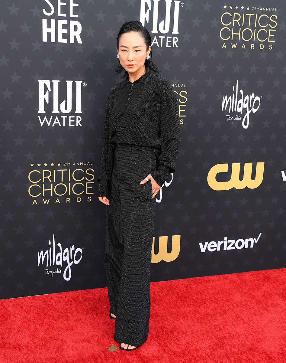 Greta Lee at the Critics Choice Awards on January 14, 2024.