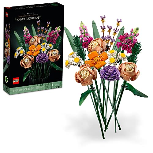 LEGO Icons Flower Bouquet Building Decoration Set - Artificial Flowers with Roses, Home Accessories or Valentine D&eacute;cor for Him and Her, Gift for Valentines Day, Botanical Collection for Adults, 10280