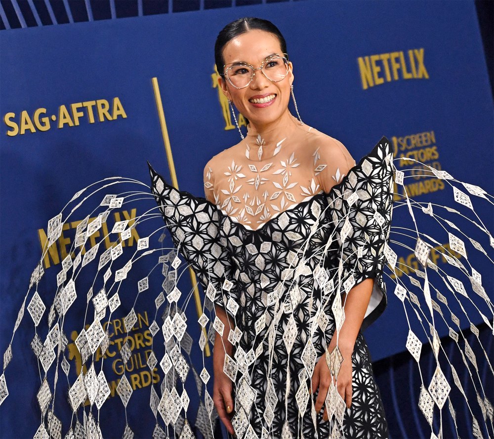 Ali Wong Arrived to 2024 SAG Awards in Sprinter Van to Accommodate Laser Cut Iris Van Herpen Gown