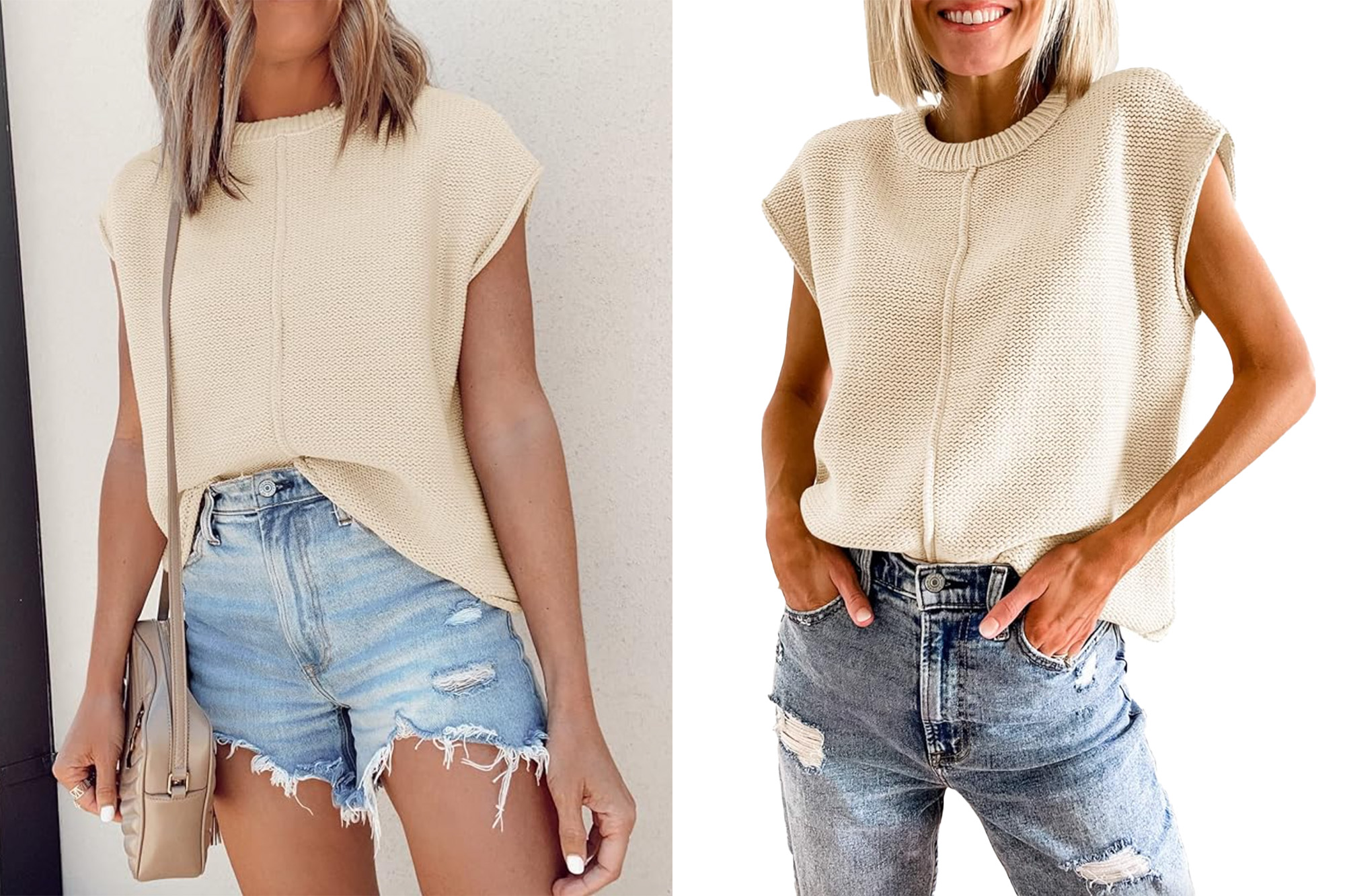 Saodimallsu Womens Cap Sleeve Sweater