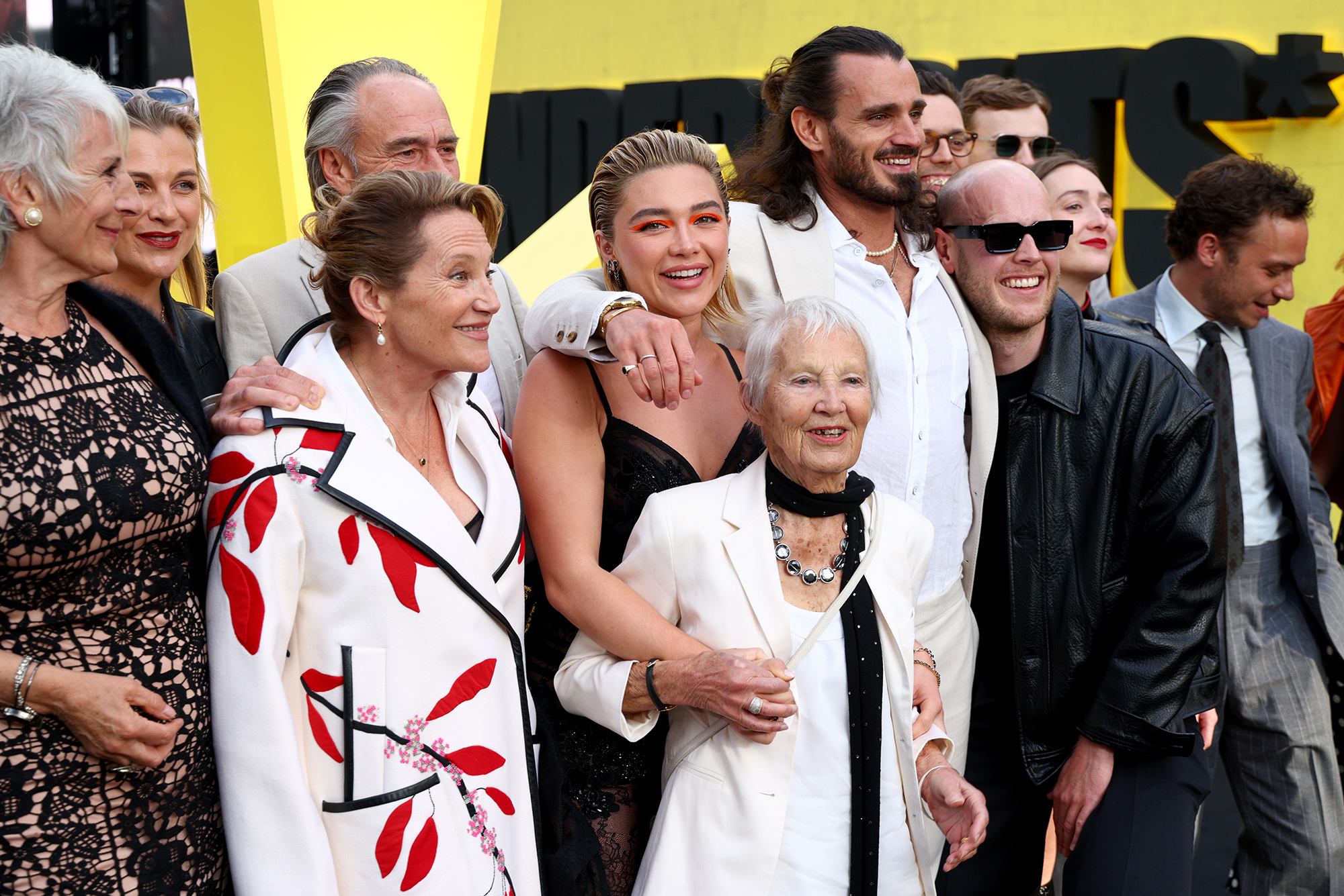 Florence Pugh and Granny Pat at the Thunderbolts premiere in London.