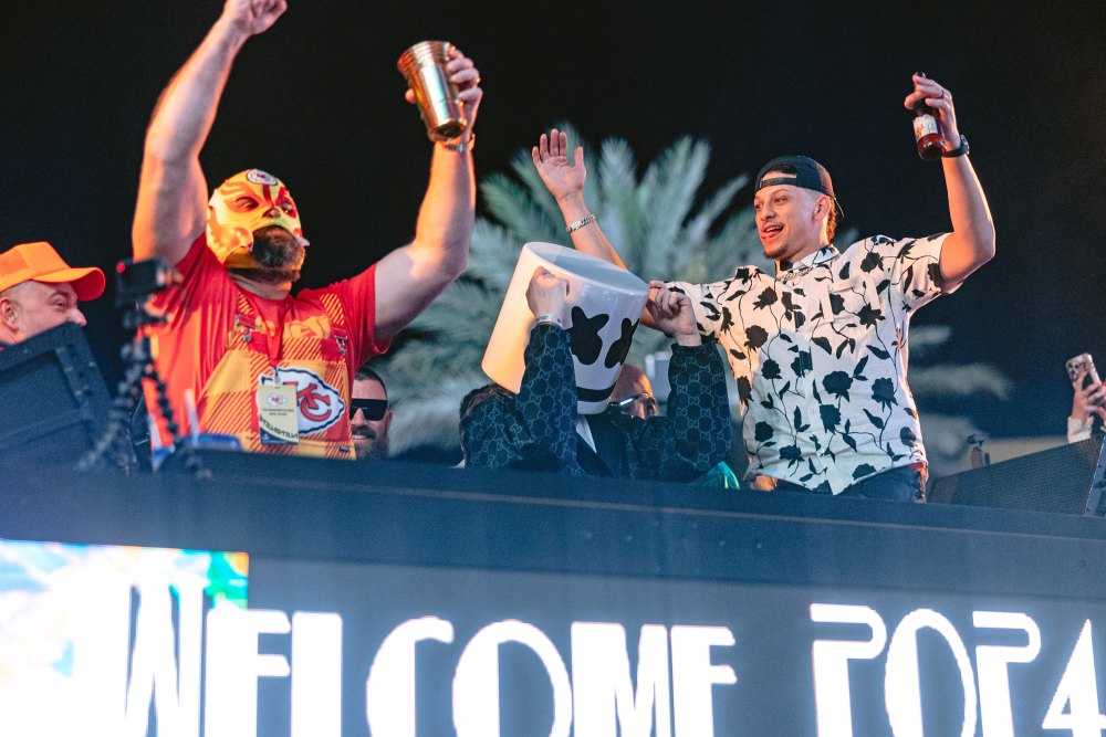 Jason Kelce Parties in a Wrestling Mask at 2024 Super Bowl Bash