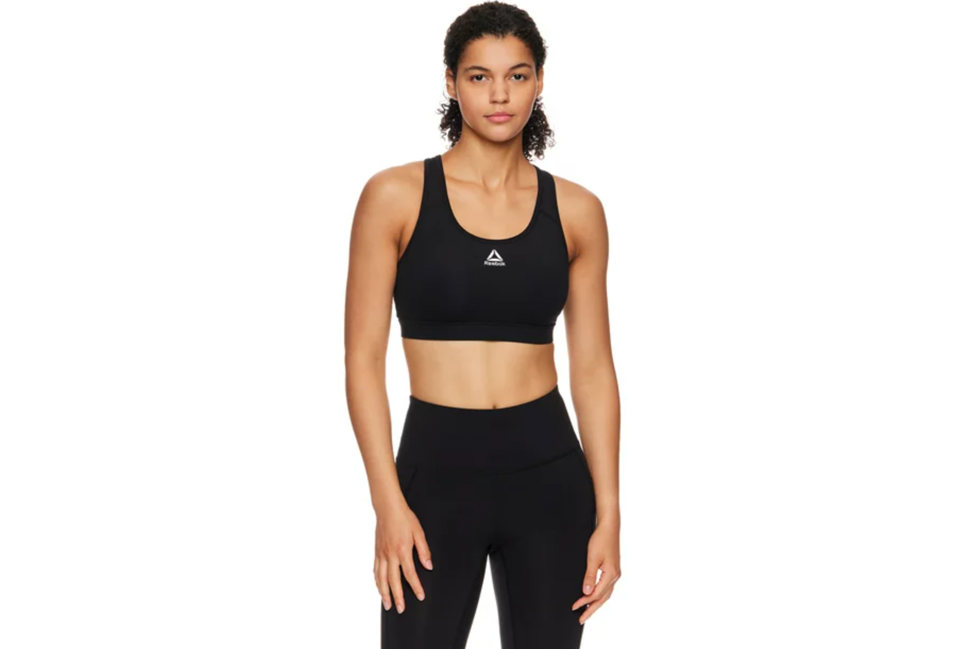 Reebok Women's Stronger Sports Bra with Mesh Panel and Removable Cups