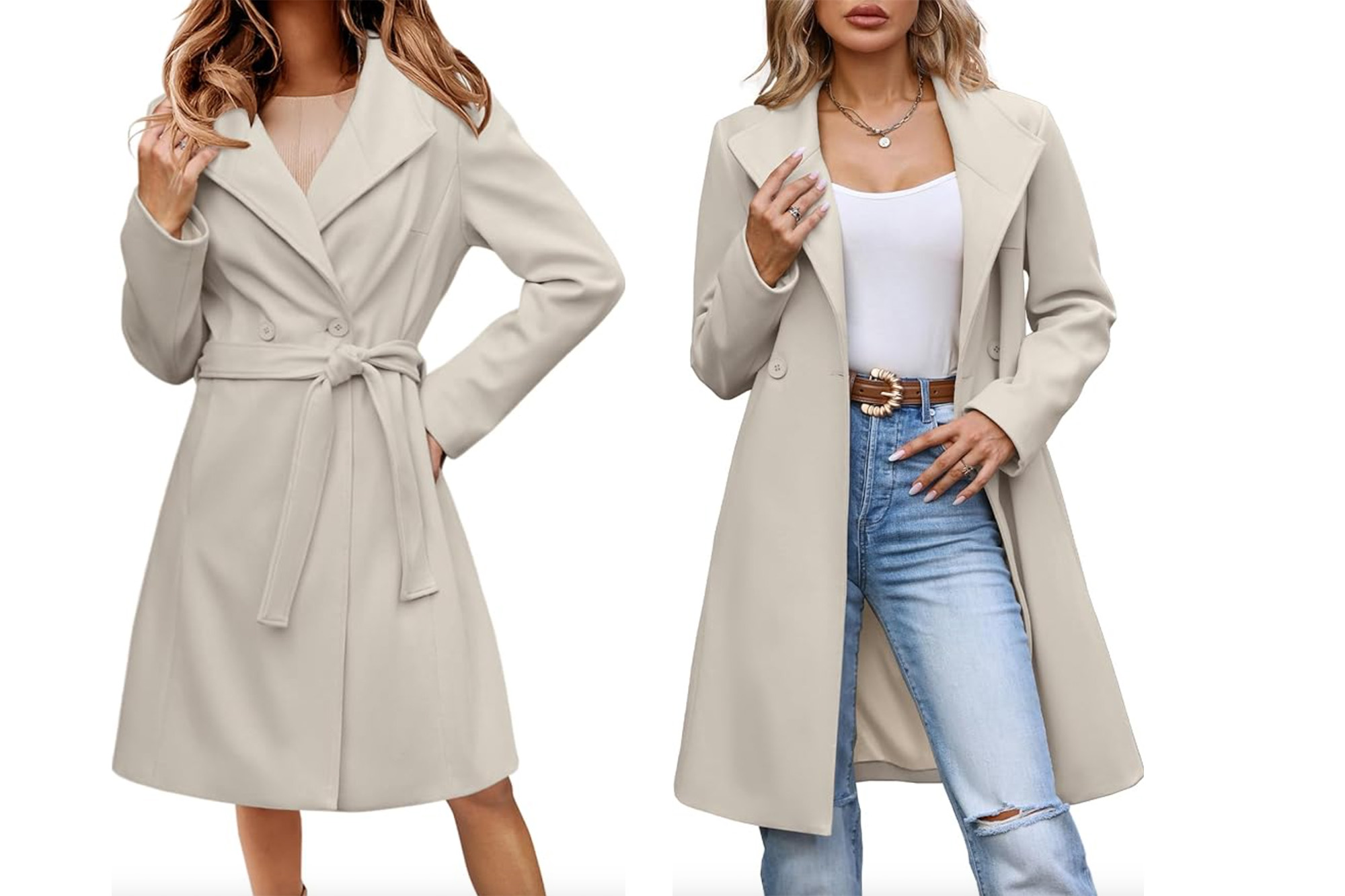 Saodimallsu Women's Lapel Collar Pea Coat