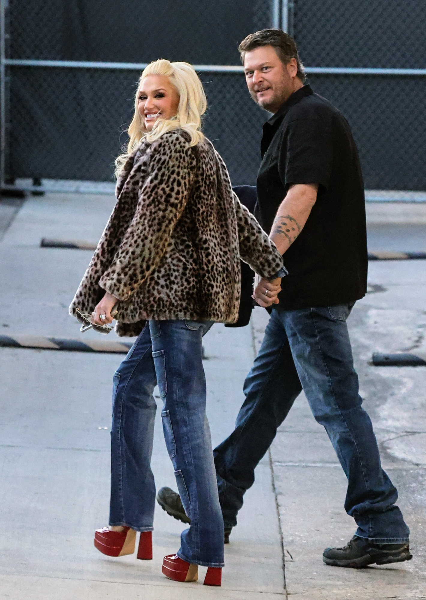Gwen Stefani and Blake Shelton on February 14, 2024.