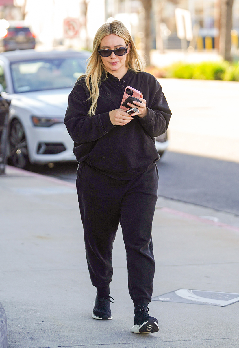 Hilary Duff in Los Angeles on January 26, 2024.