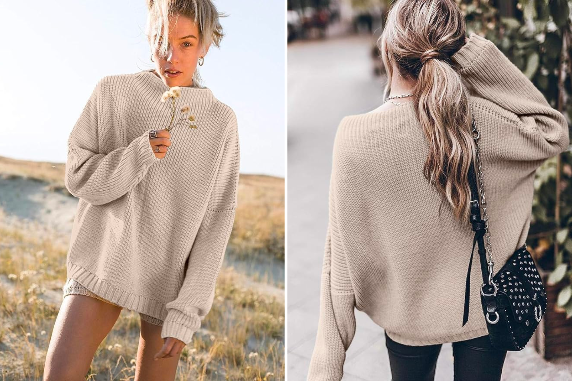 Saukole Oversized Mock Neck Sweater