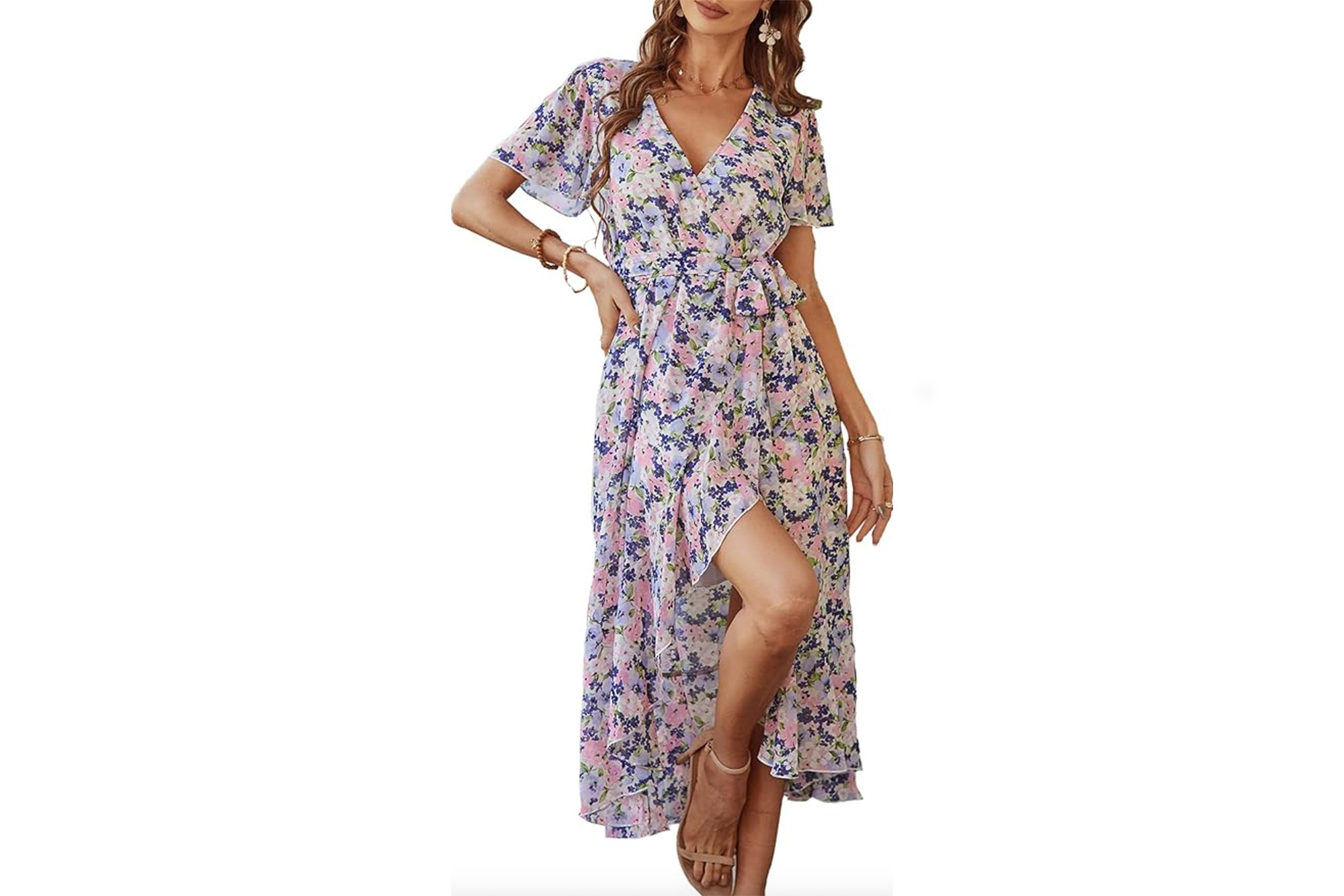 PRETTYGARDEN Women's Floral Boho Wrap Dress