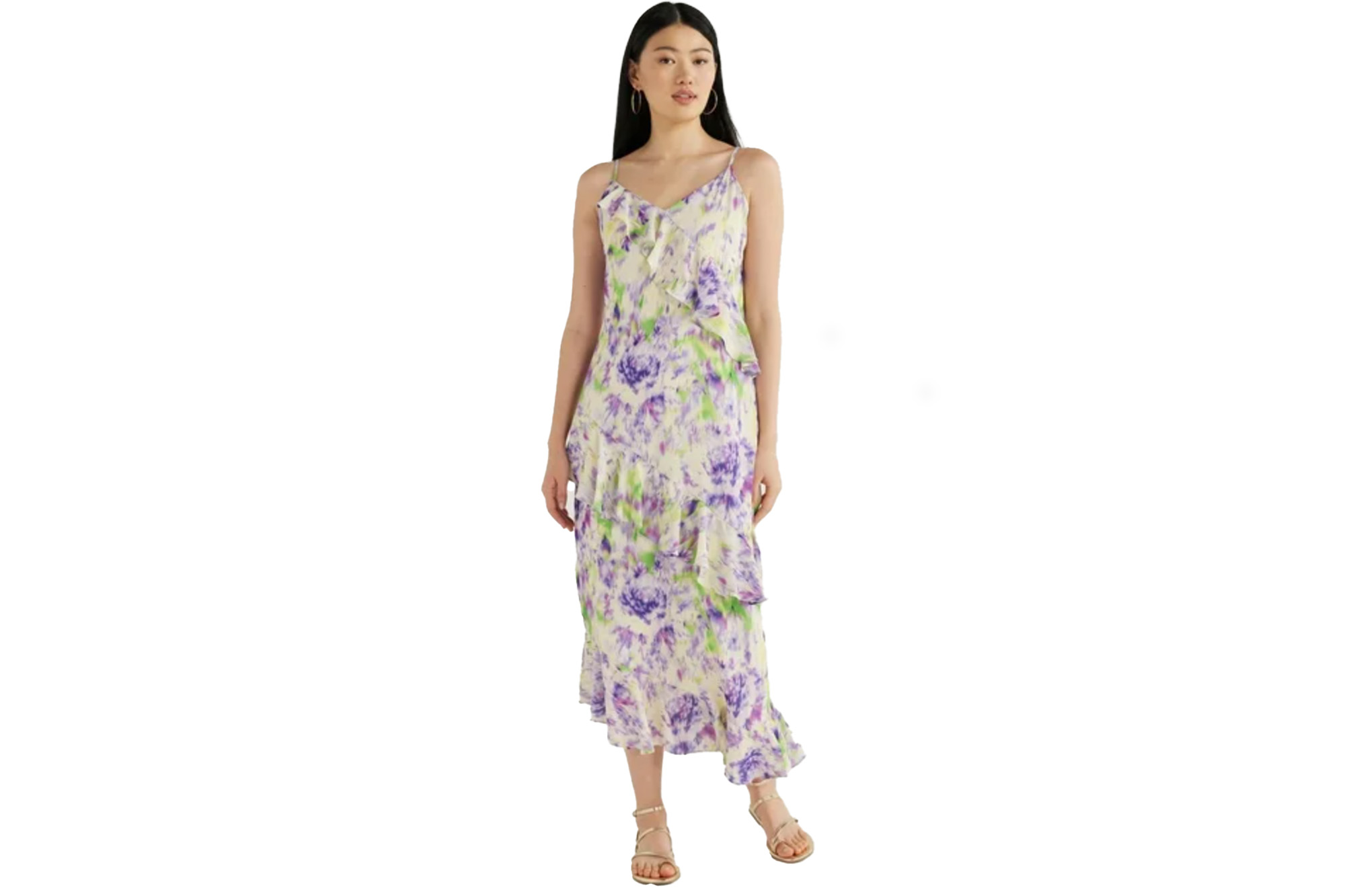 Scoop Women’s Ruffle Slip Bias Cut Dress