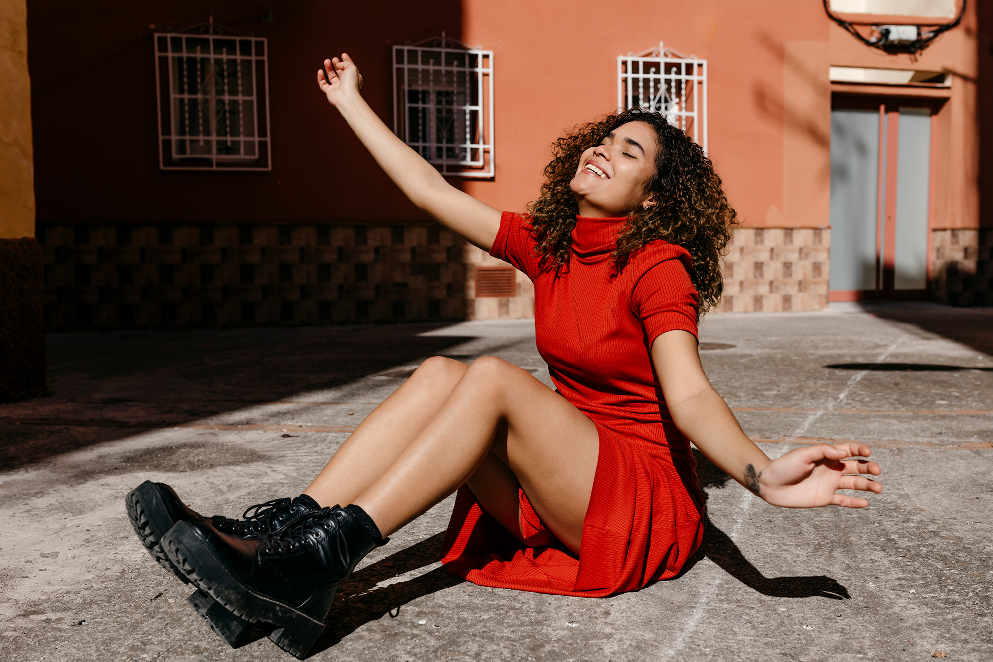 midi dress with boots