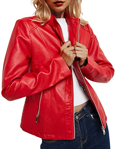 Geschallino Faux-Leather Motorcycle Jacket