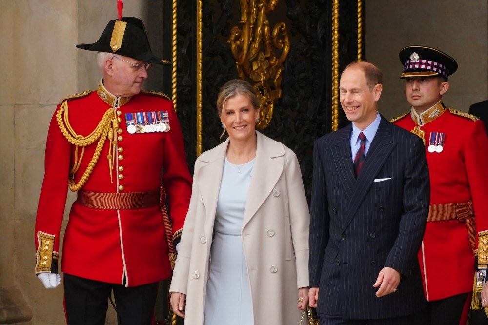 Sophie and edward step in for KIng Charles at buckingham palace event