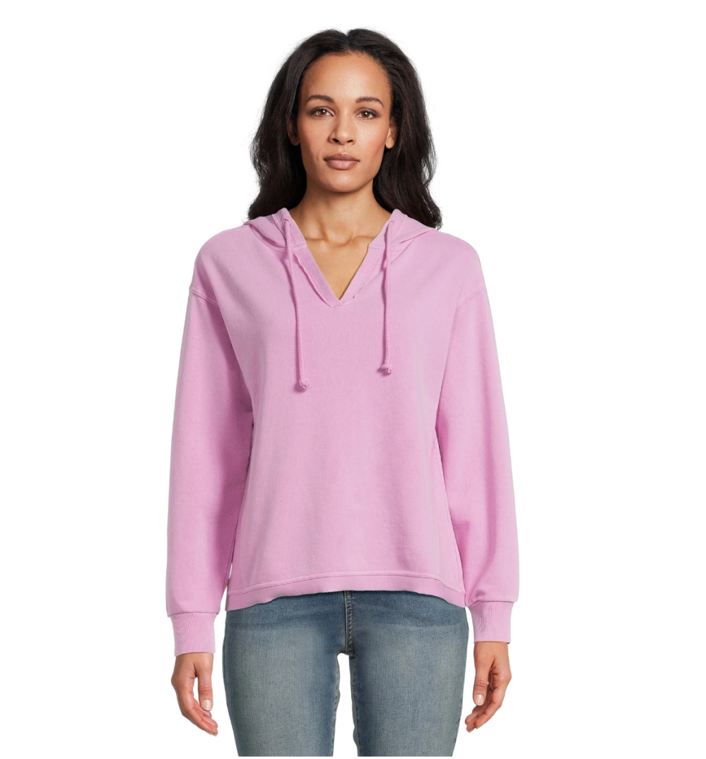 Time and Tru Women's Split Neck Hoodie