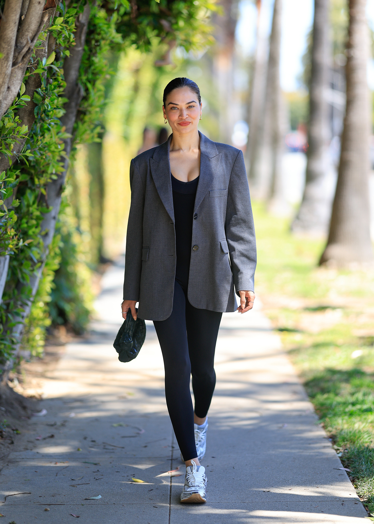 Shanina Shaik arriving at the CLD Pre-Coachella Festival House 2024 on April 9, 2024.
