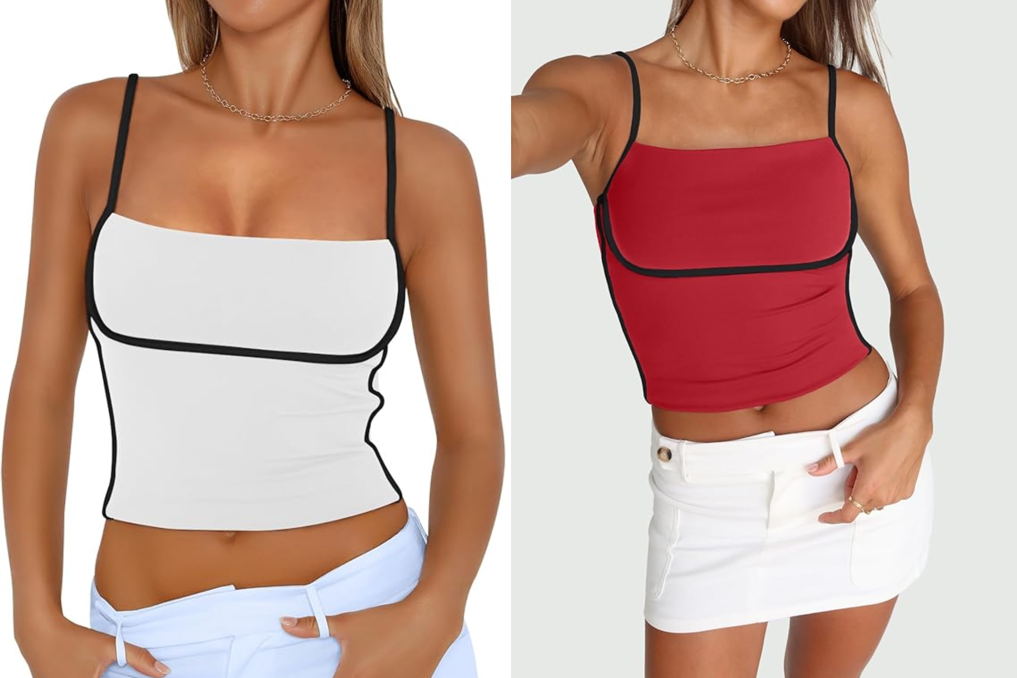 Trendy Queen Tank Top with Adjustable Spaghetti Straps