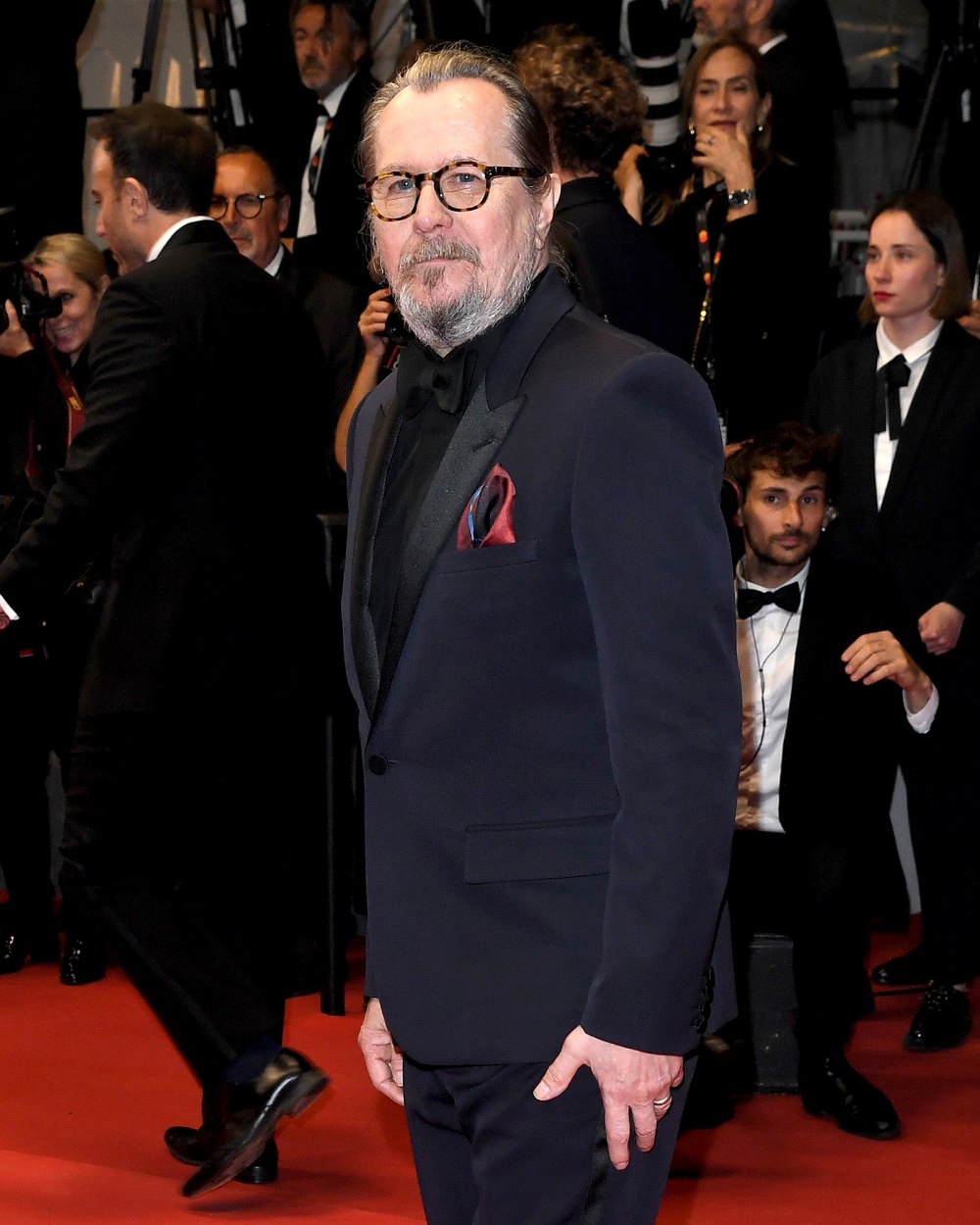 Gary Oldman Makes Rare Appearance With Wife Gisele and Stepson William at 2024 Cannes Film Festival