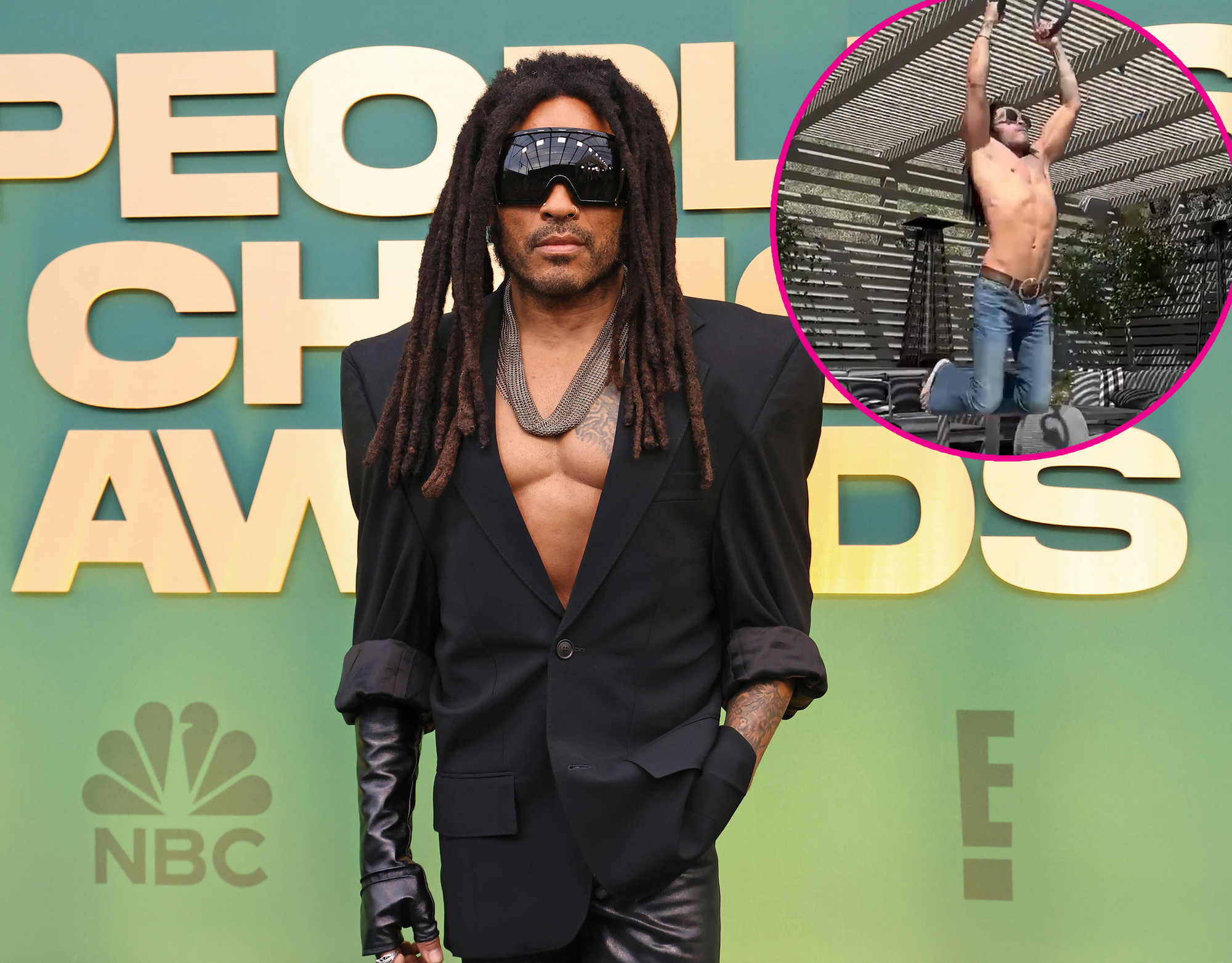 Lenny Kravitz Is Now Doing His Workouts in Low-Rise Jeans