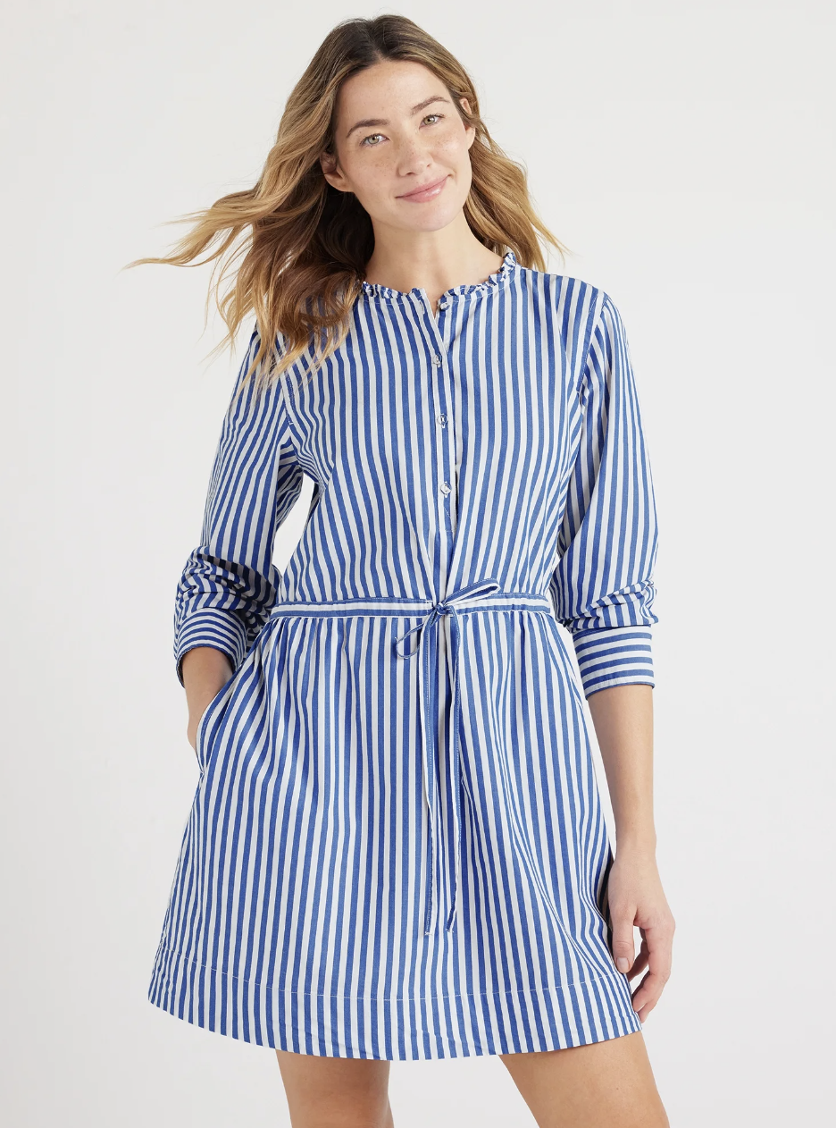 Free Assembly Women’s Striped Ruffle Neck Mini Dress