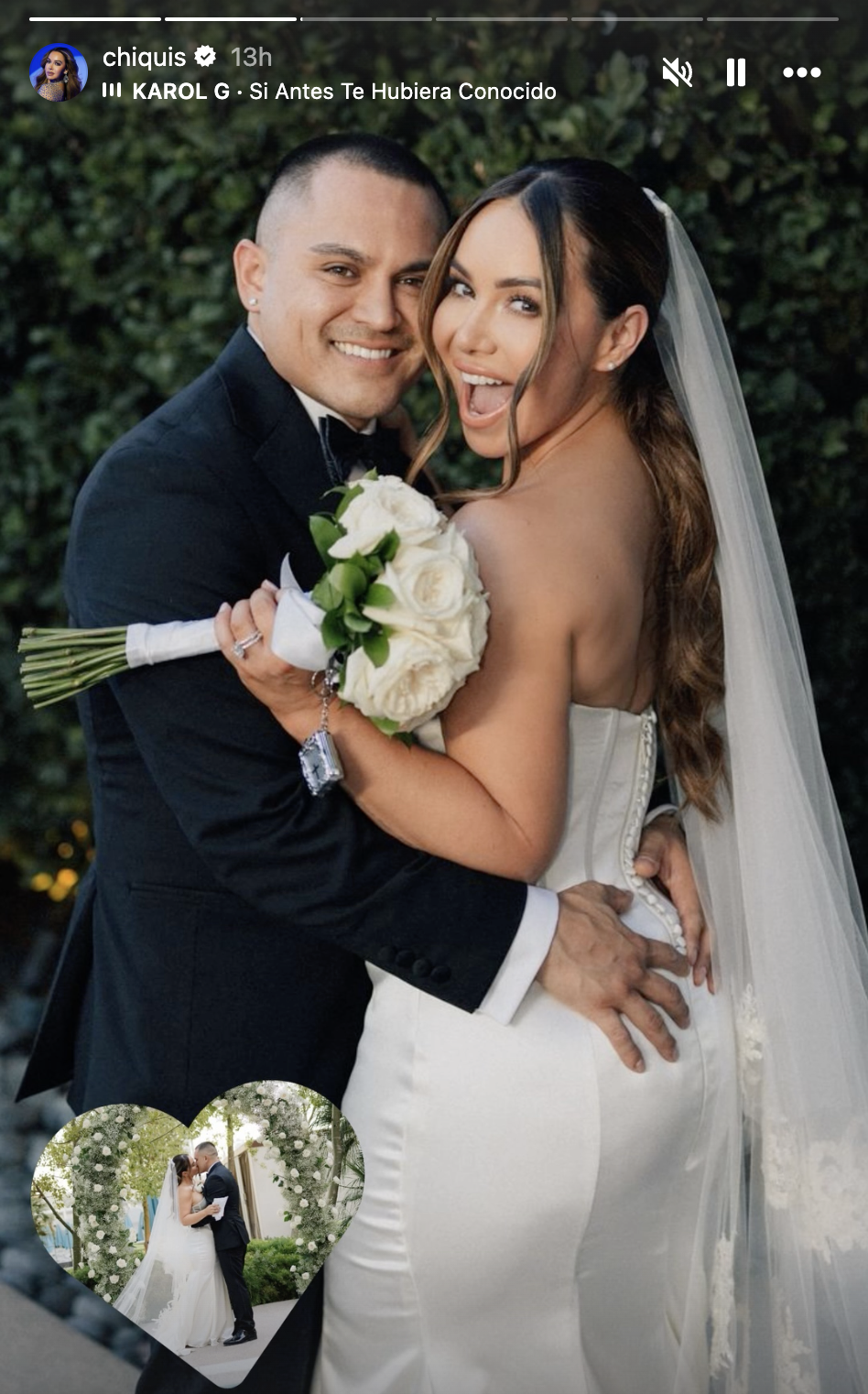 Emilio Sánchez y Chiquis Rivera en el día de su boda