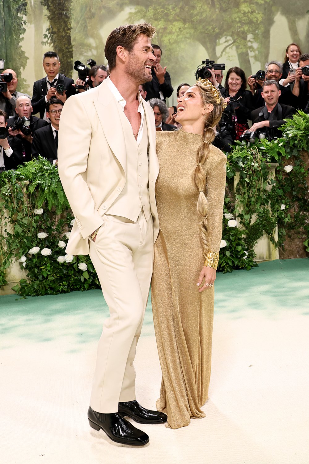 Chris Hemsworth and Wife Elsa Pataky Look Glowing in Gold at 2024 Met Gala