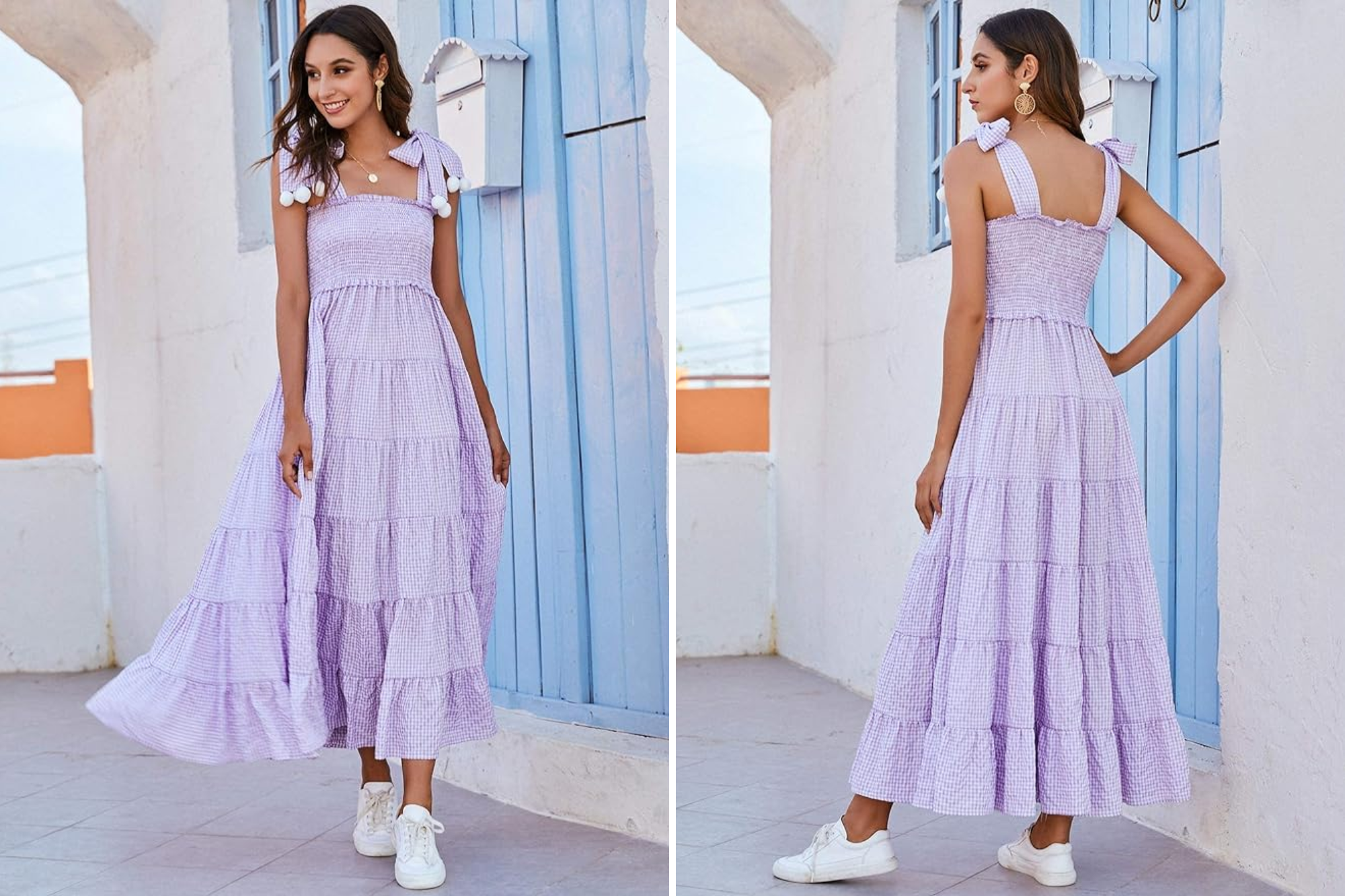 Floerns Tie Strap Maxi Dress
