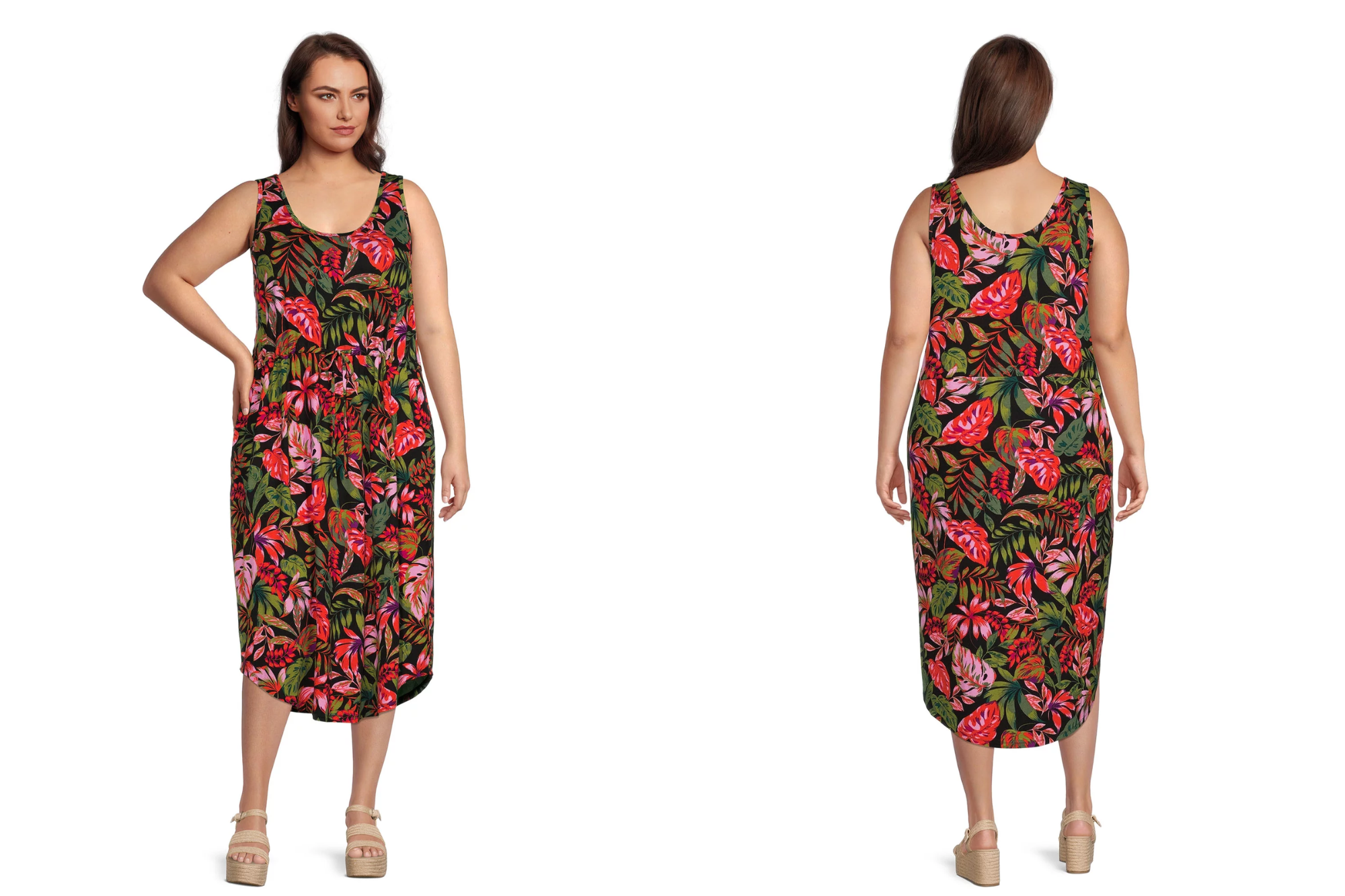 Terra & Sky Drawstring Waist Tank Dress