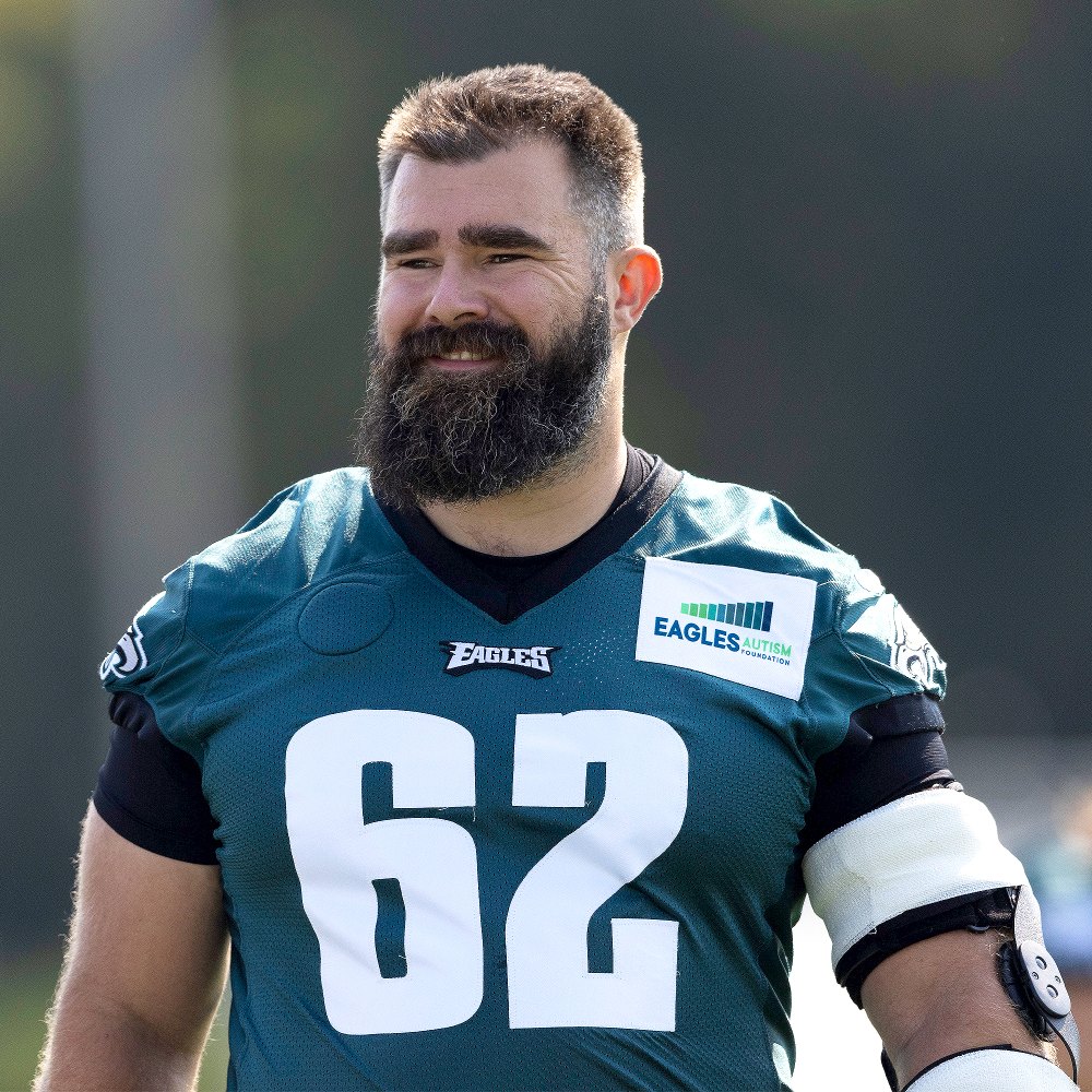 Jason Kelce Signs A Pair of Fake Butts at Eagles Charity Bowl