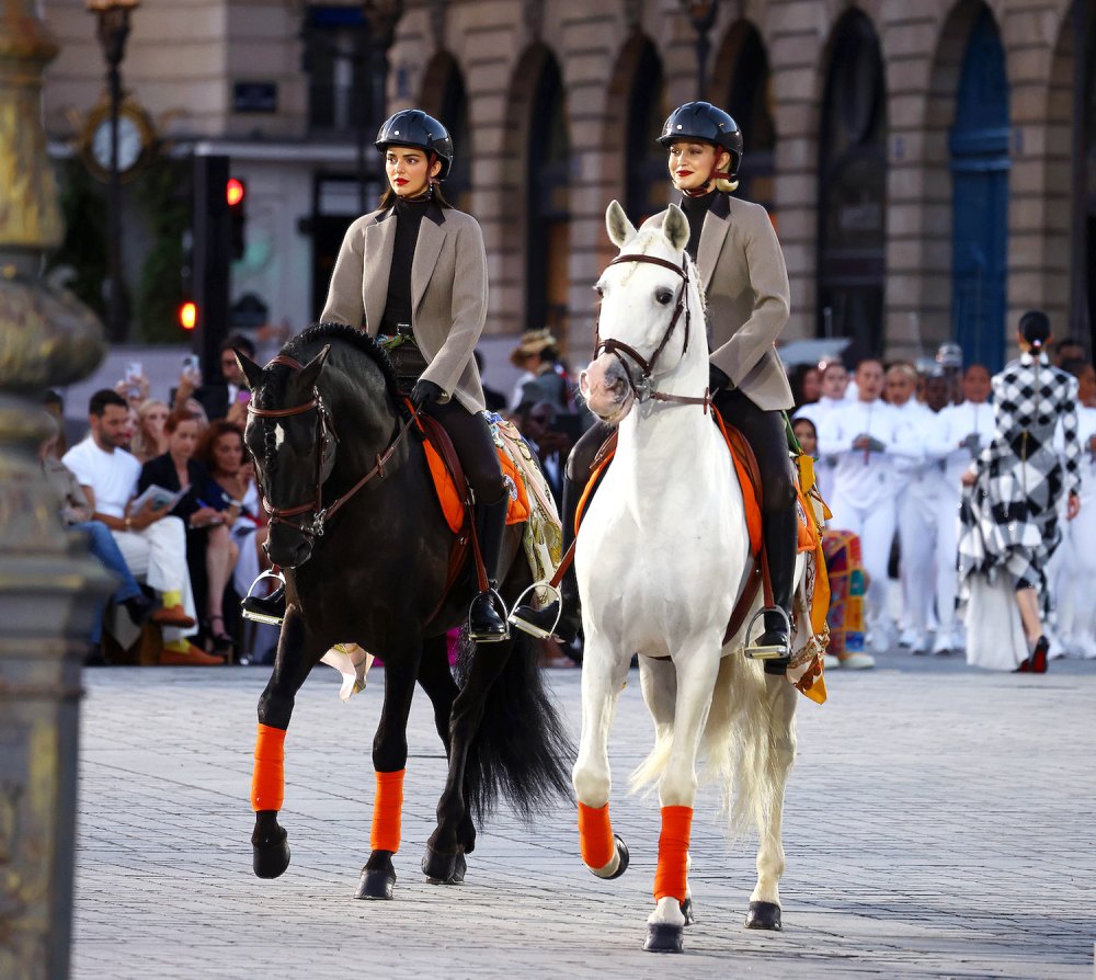 Kendall Jenner and Gigi Hadid Ride Horses in Matching Equestrian Looks at Vogue World in Paris