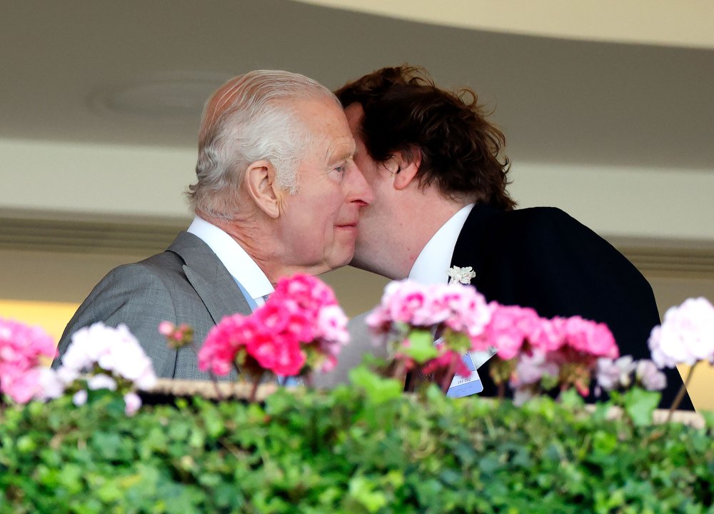 King Charles Greets Queen Camilla Son Tom Parker Bowles at Royal Ascot