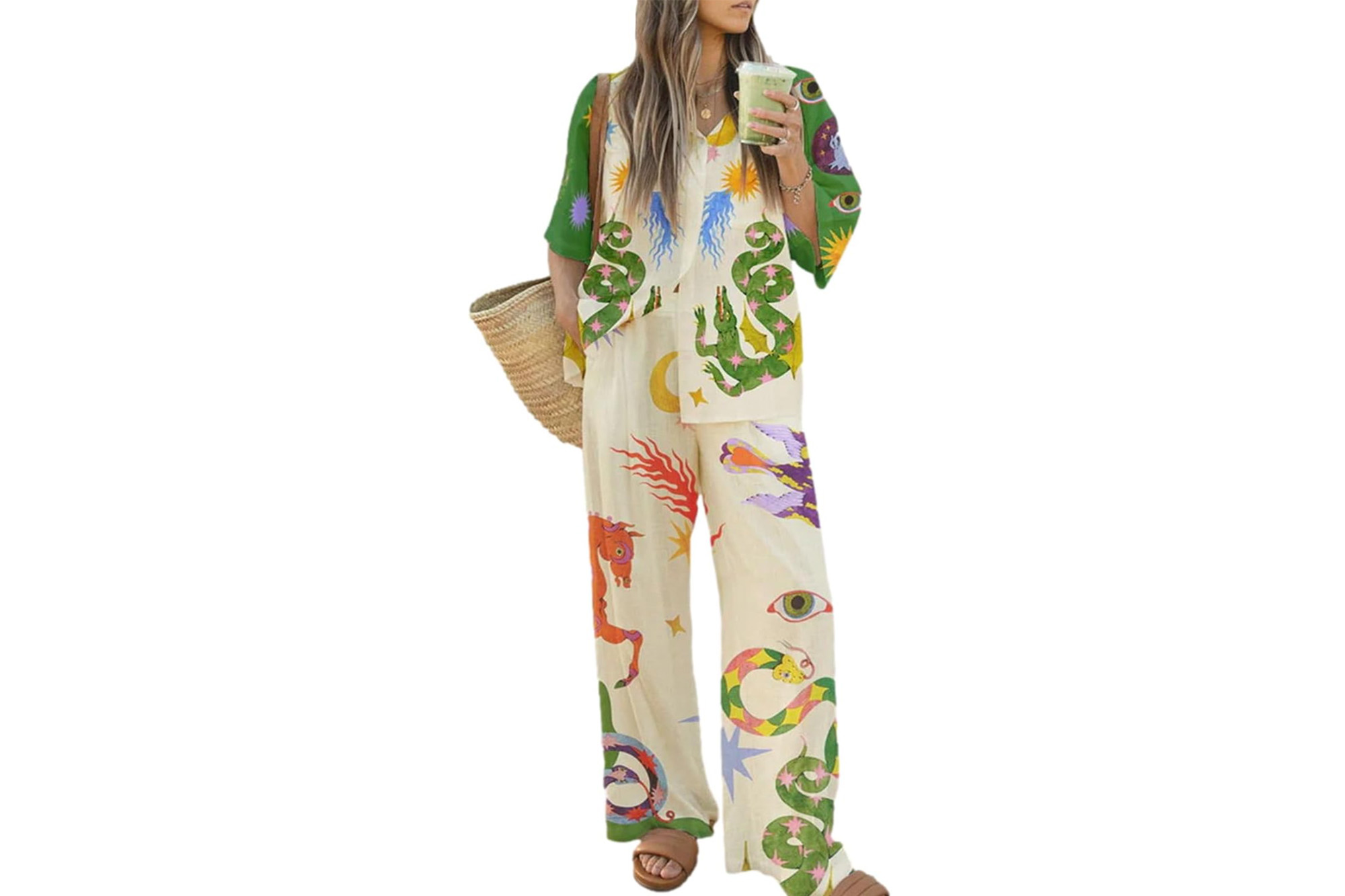 Peaceglad satin two-piece set