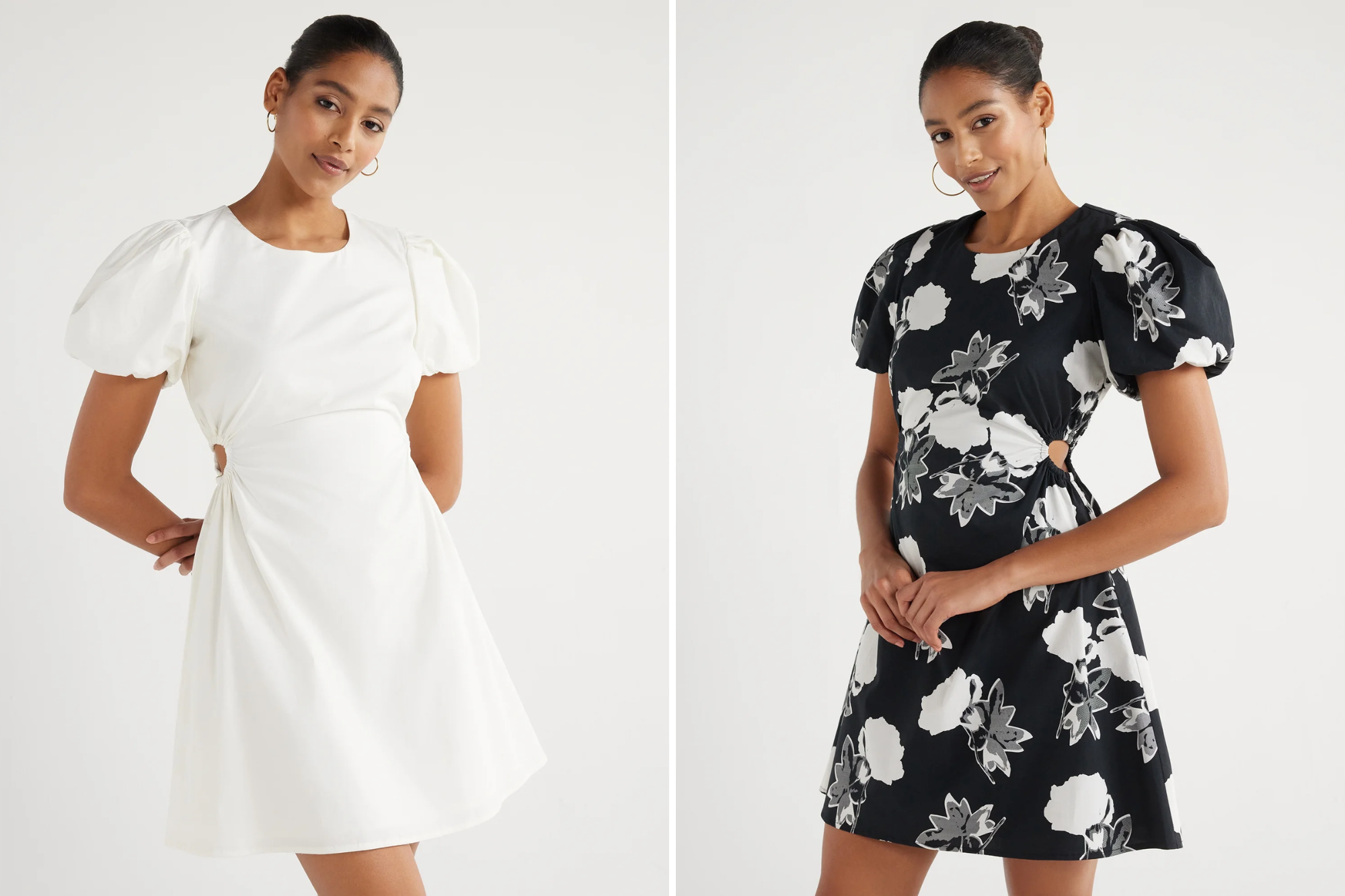 Scoop Cutout Poplin Dress