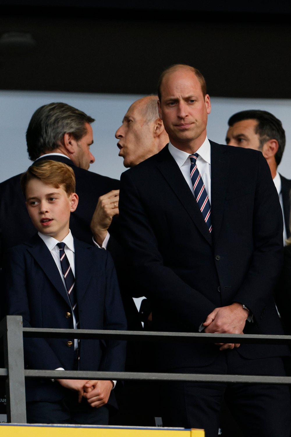 Prince George and Prince William look dejected during the UEFA EURO 2024 final match