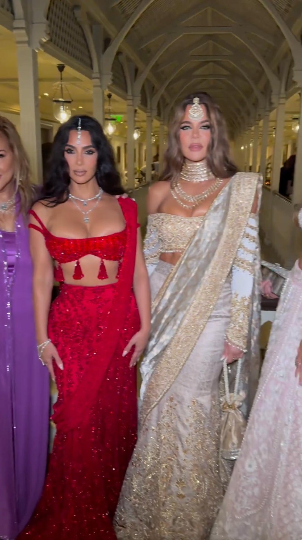 Kim and Khloe Kardashian Rock traditional Indian outfits at Ambani wedding