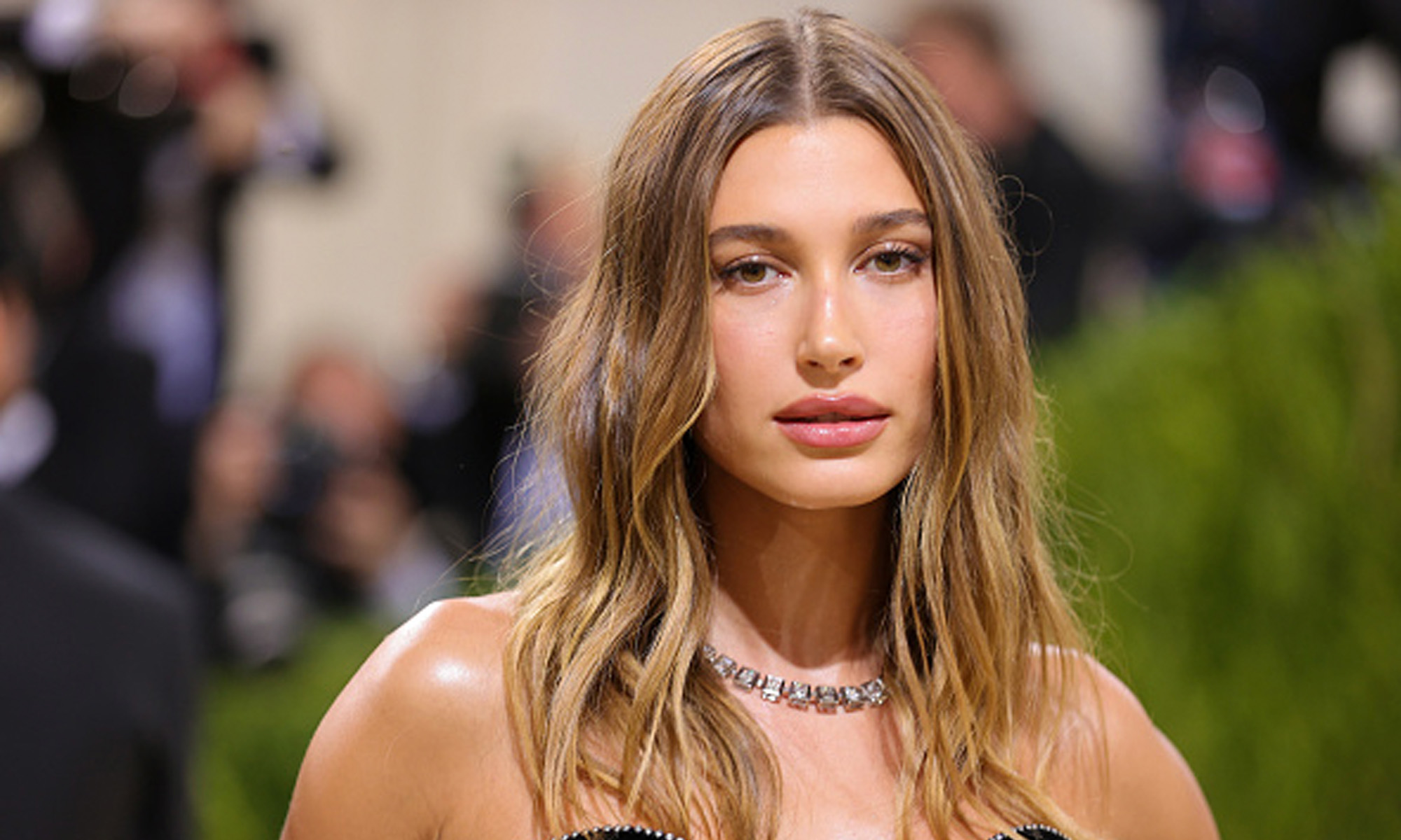 Hailey Bieber on red carpet