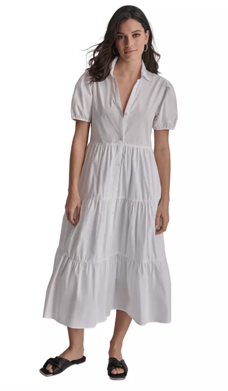 DKNY puff sleeve shirtdress