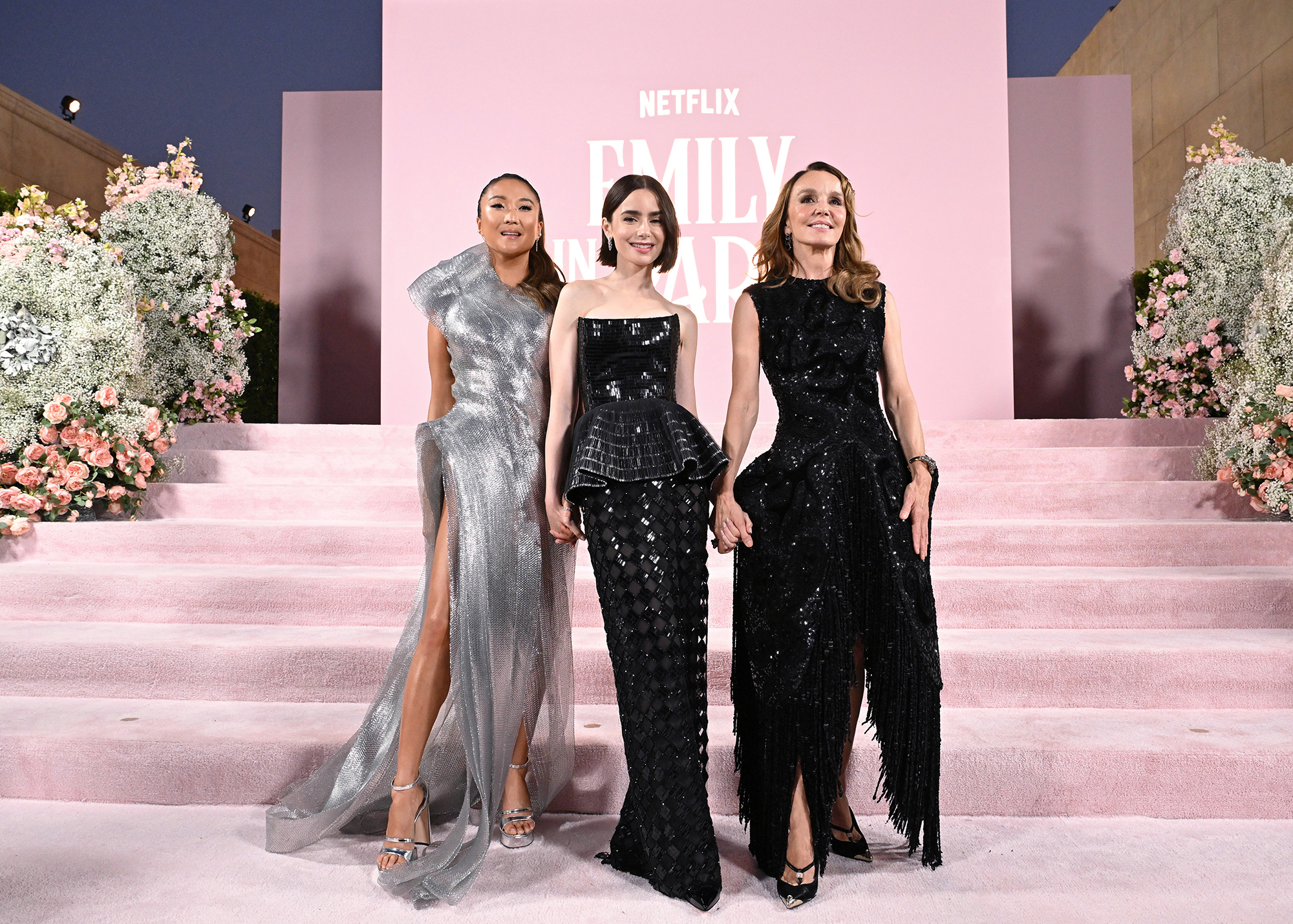 Ashley Park, Lily Collins and Philippine Leroy-Beaulieu.