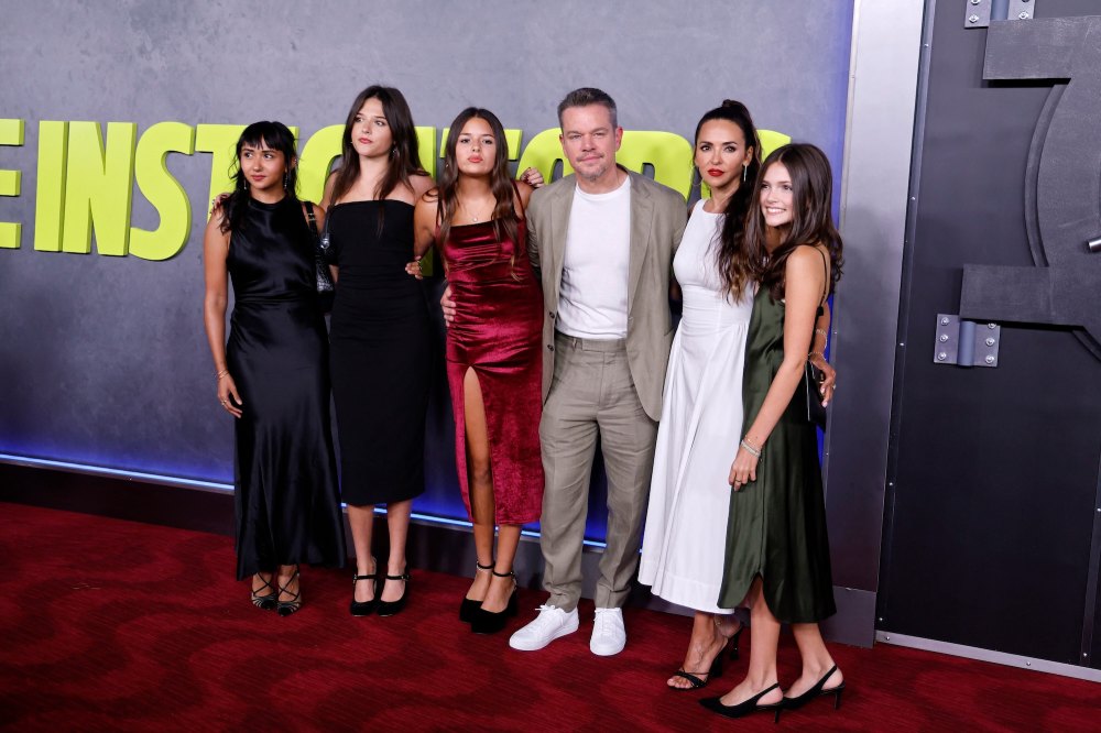 Matt Damon Joined by Wife Luciana, 4 Daughters at ‘Instigators’ Premiere