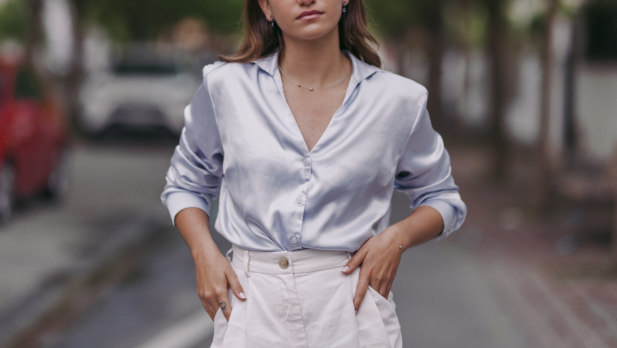 Young stylish woman in nature