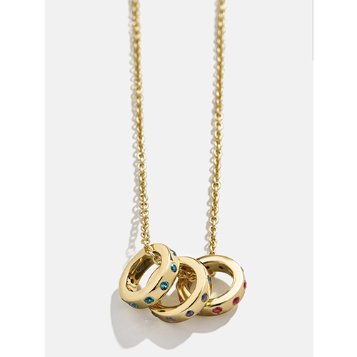 BaubleBar Gold Birthstone Charm Necklace