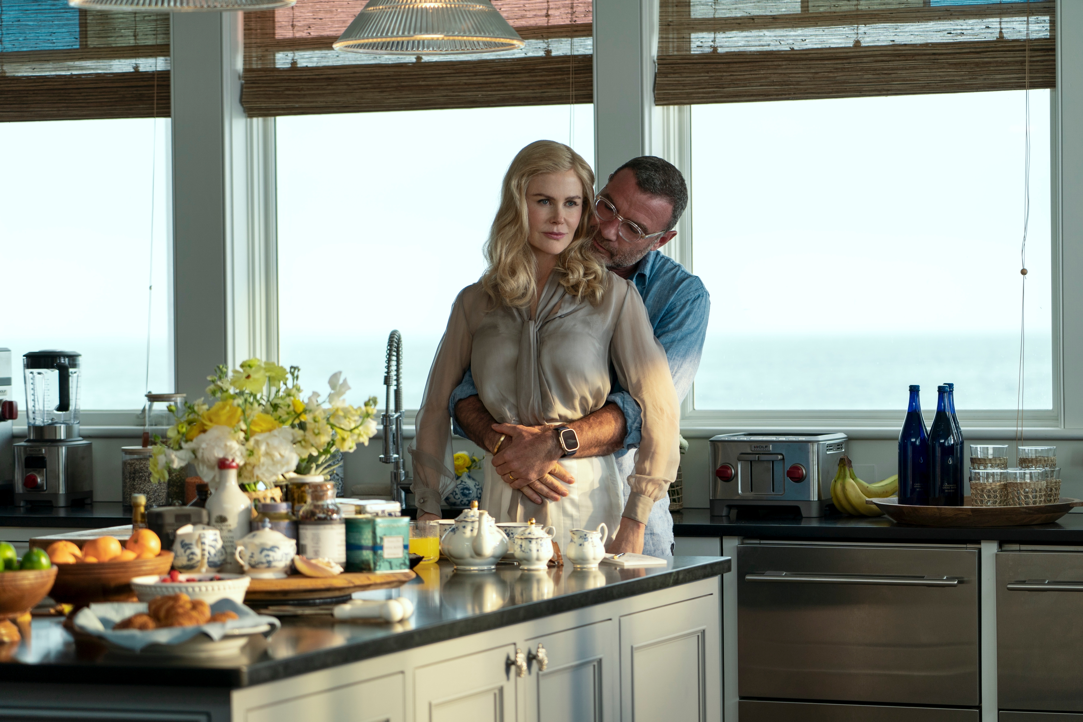 The Perfect Couple. (L to R) Nicole Kidman as Greer Winbury, Liev Schreiber as Tag Winbury in episode 101 of The Perfect Couple