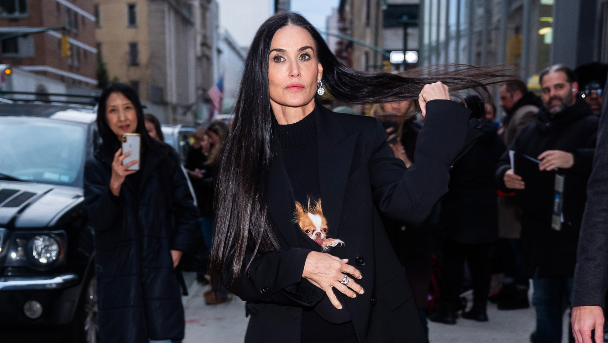 Demi Moore is seen in Midtown on December 04, 2024 in New York City.