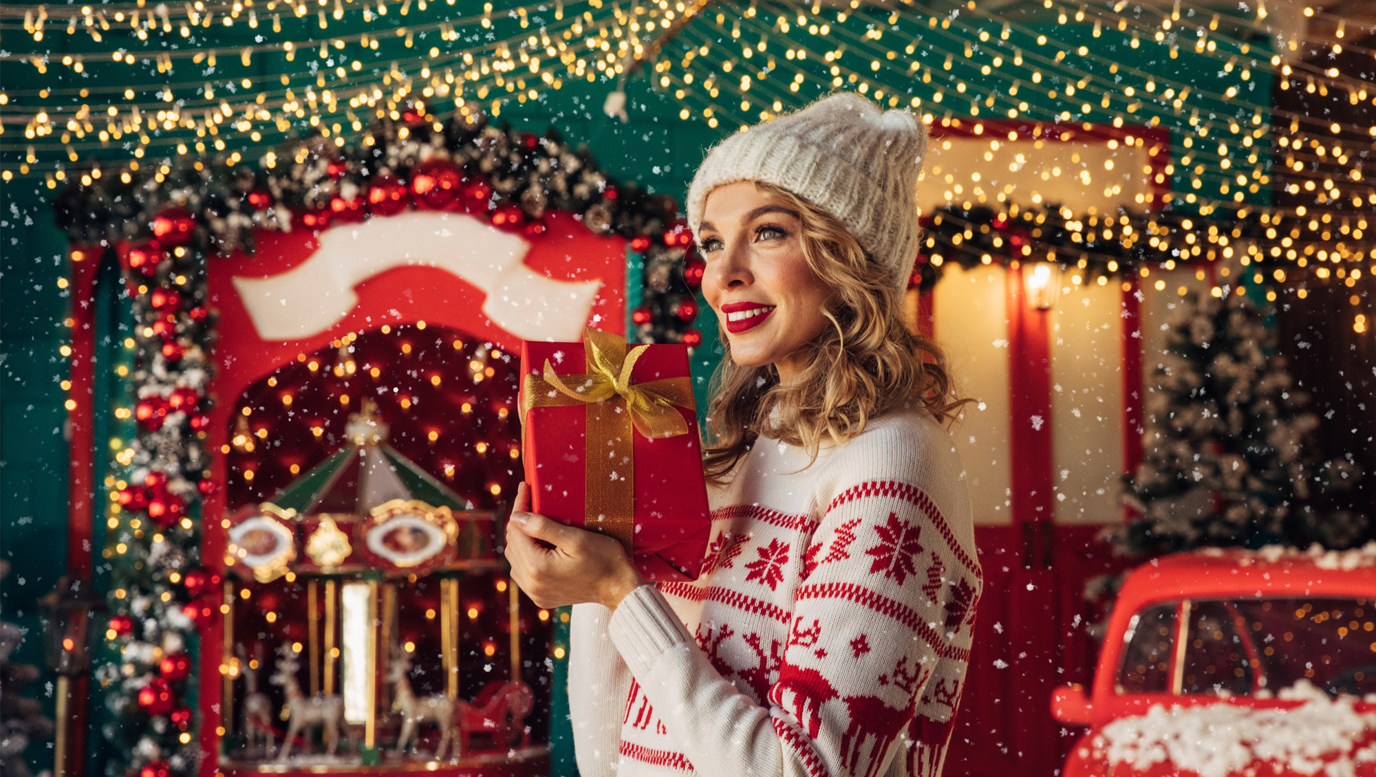 Enjoying Christmas atmosphere