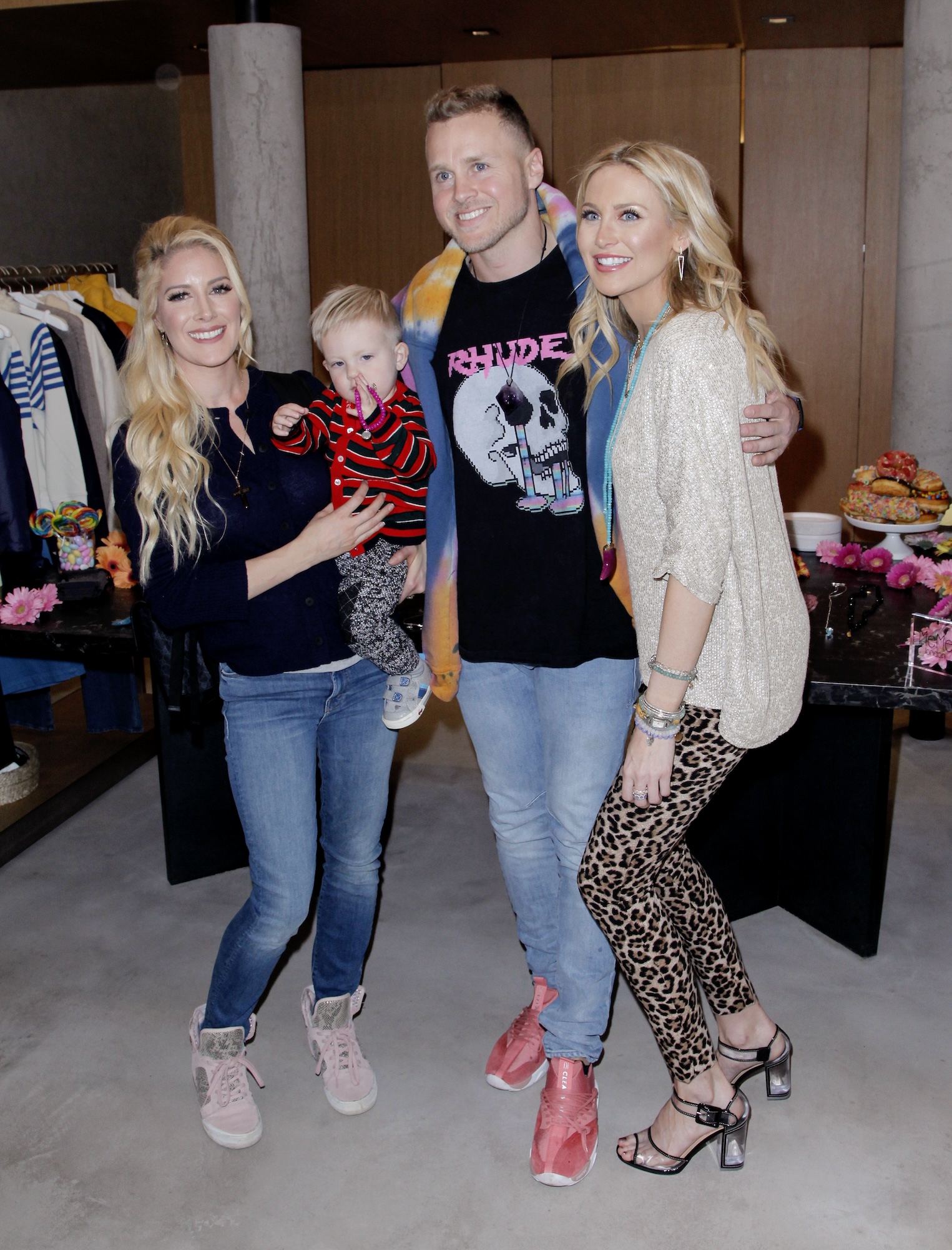 (l-r) Heidi Montag, son, Gunner, Spencer Pratt, Stephanie Pratt